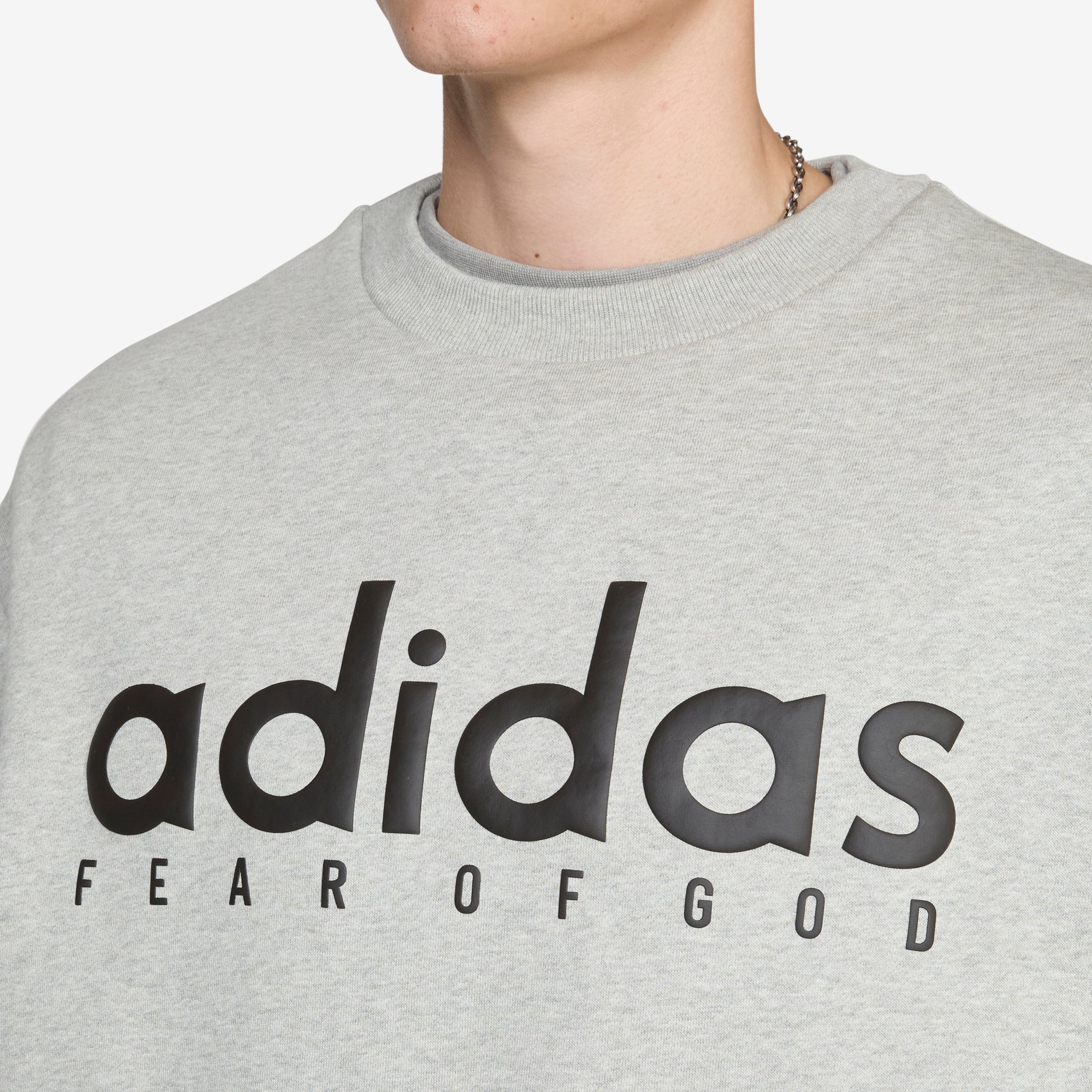 Fear of God Athletics x Heather Fleece Crewneck Medium Grey Heather - Image 2