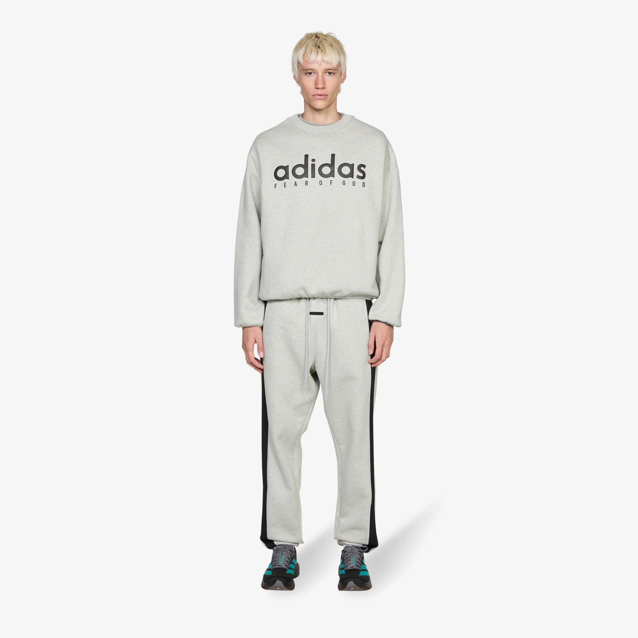 Fear of God Athletics x Heather Fleece Crewneck Medium Grey Heather - Image 4