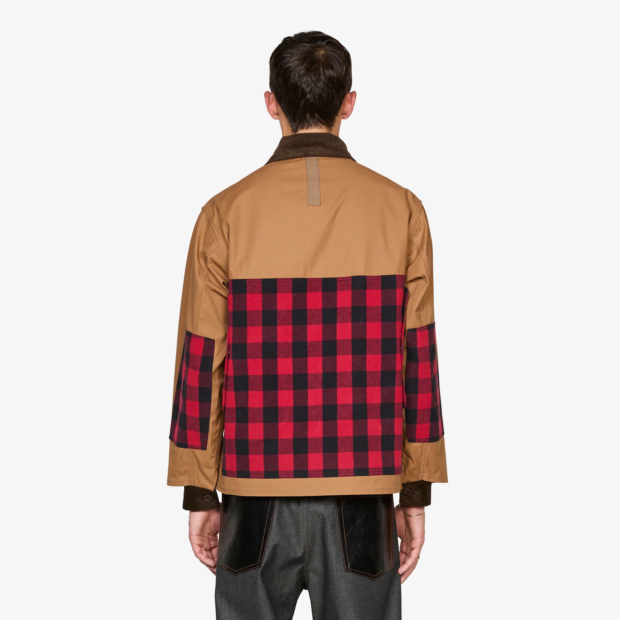 Filson Cotton Oxford Flannel Check Jacket Beige | Black | Red - Image 2
