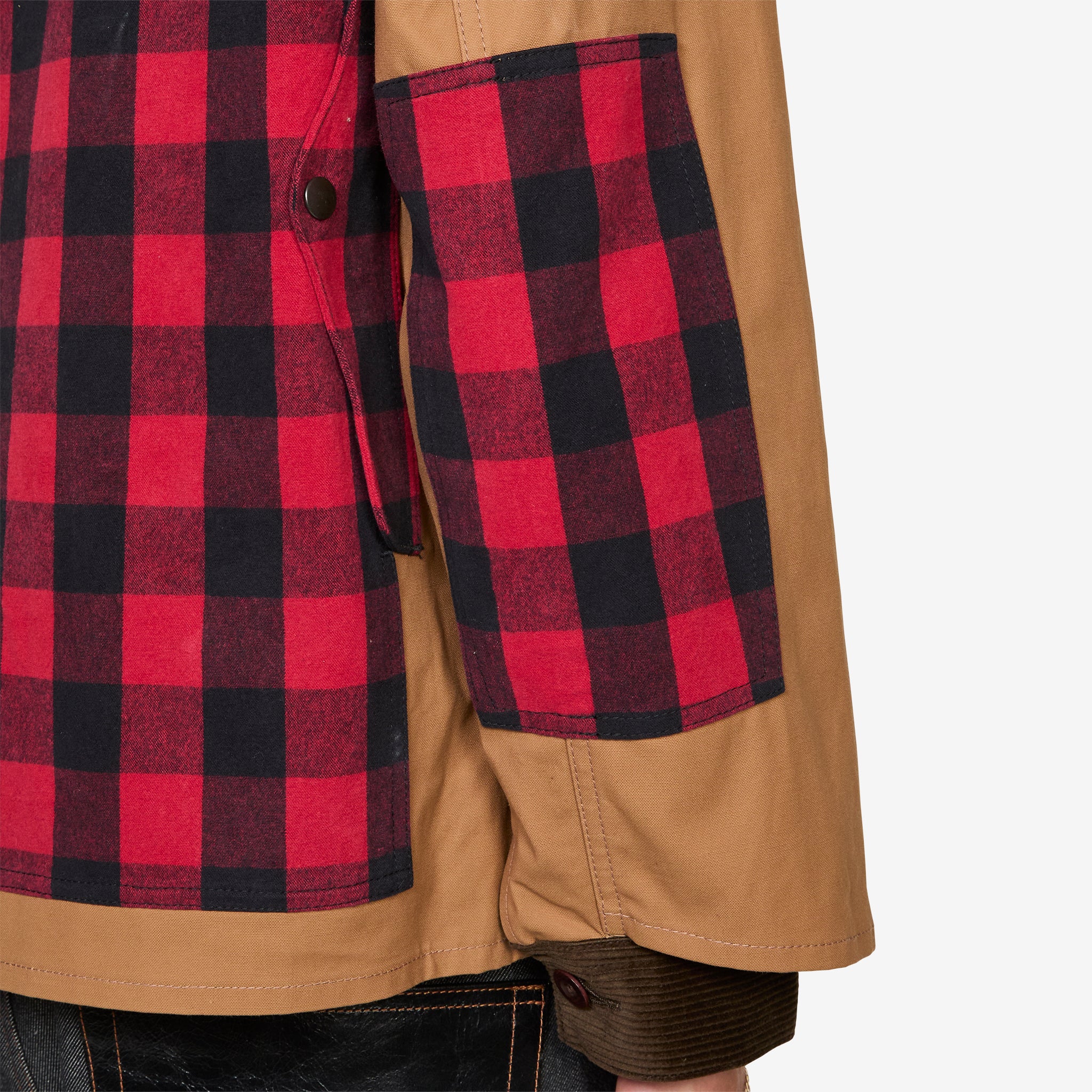 Filson Cotton Oxford Flannel Check Jacket Beige | Black | Red - Image 3