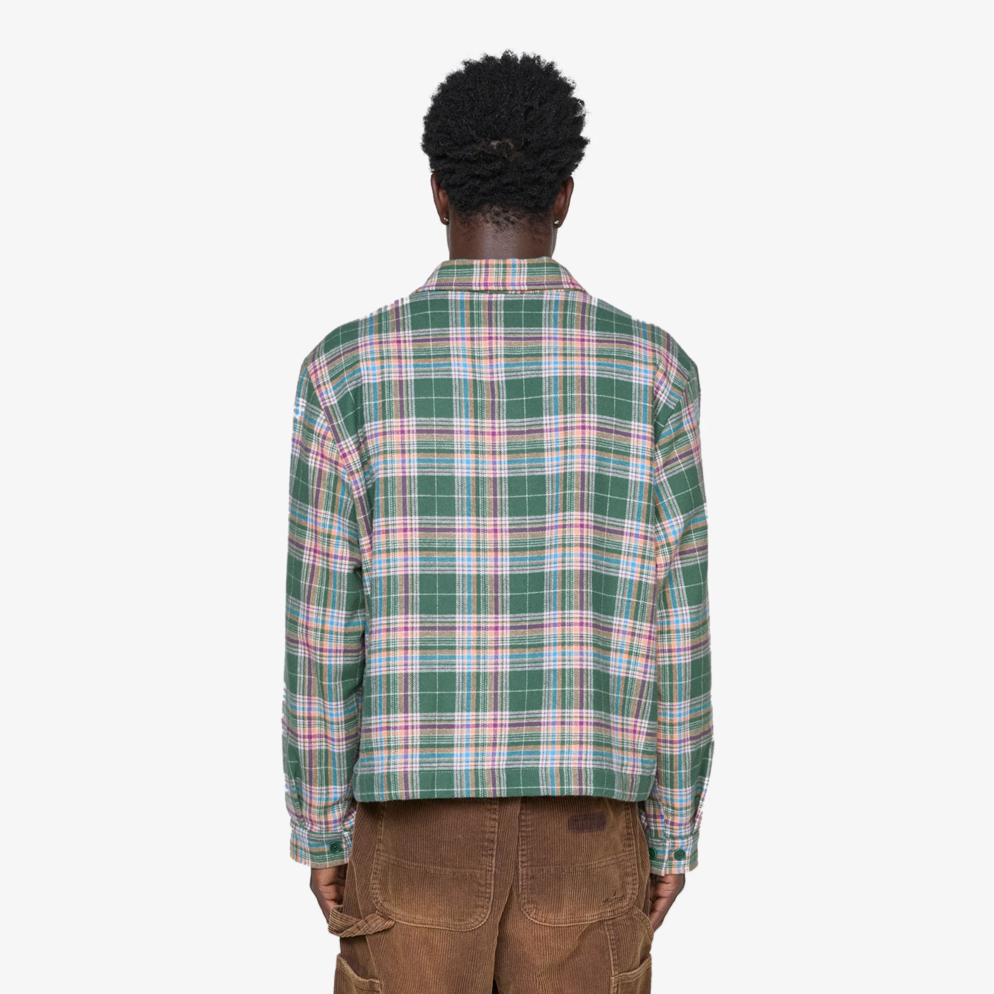 Flannel Gas Station Jacket Green - Image 4