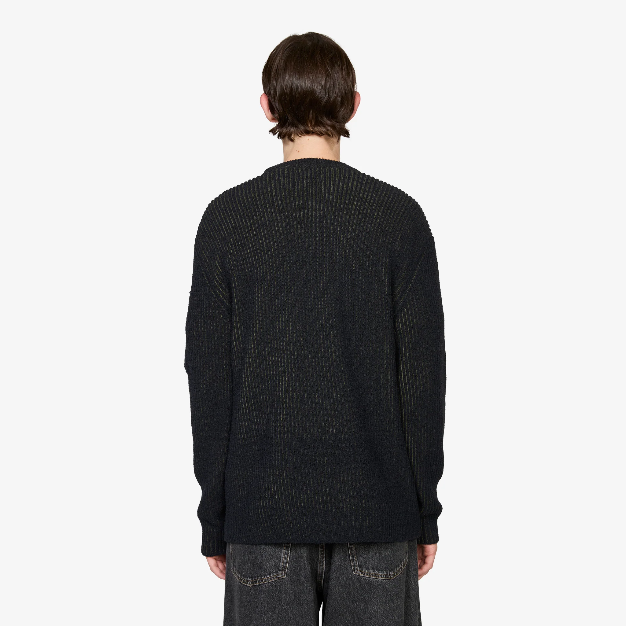 Fleece Knit Crewneck Lens Sweater Capers - Image 3