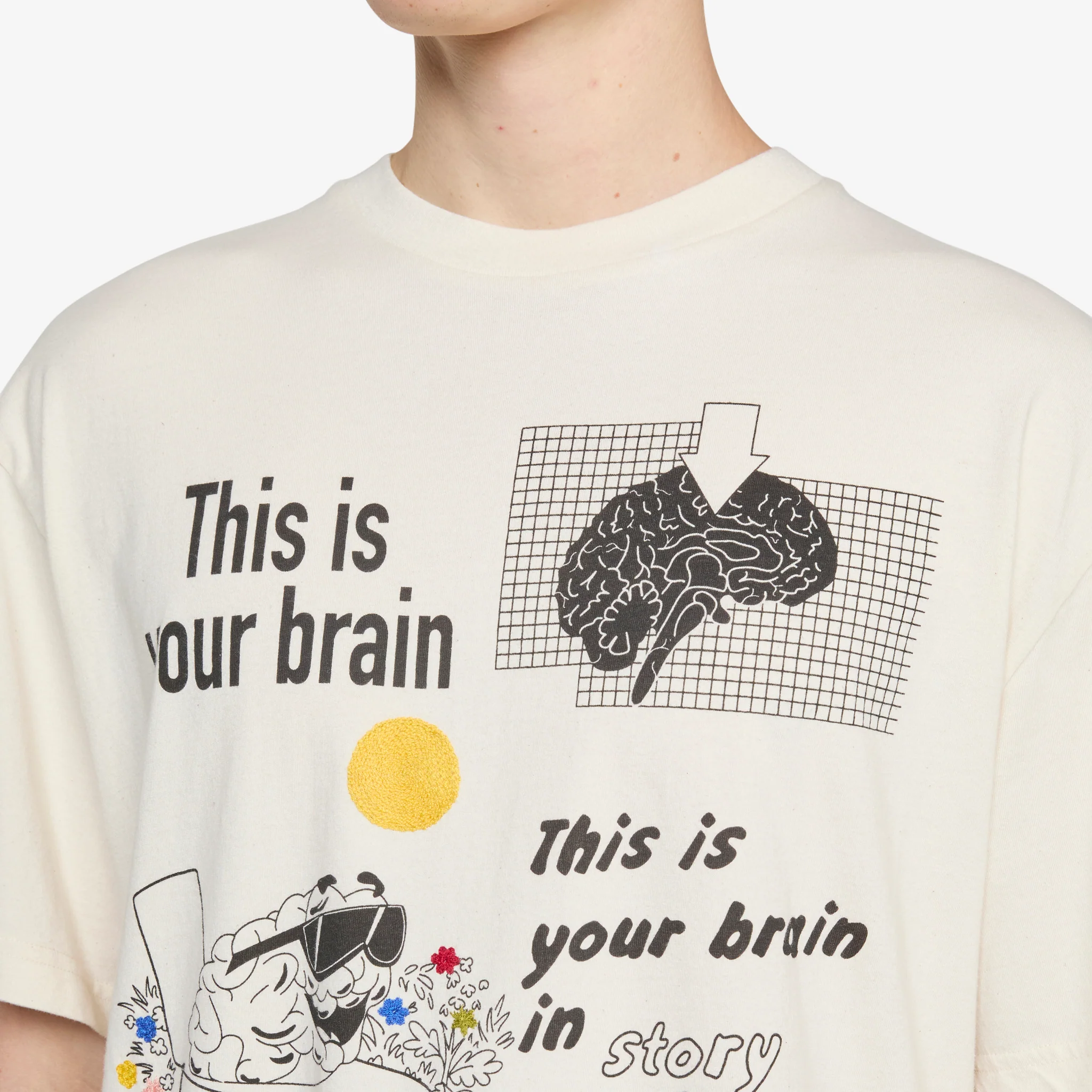 Grateful Short Sleeve T-Shirt Ecru Wish You Were Here - Image 2