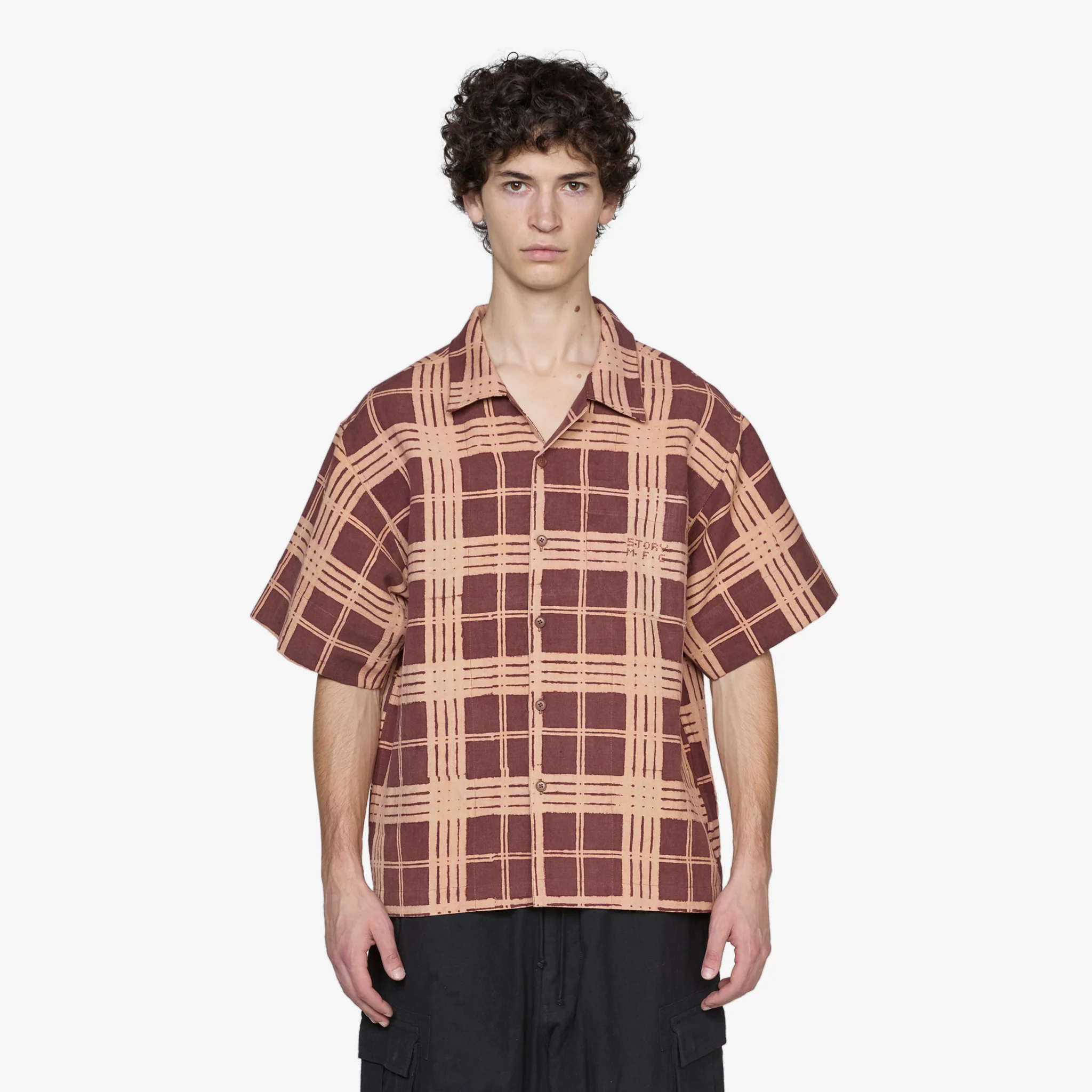 Greetings Shirt Brown Resist Check
