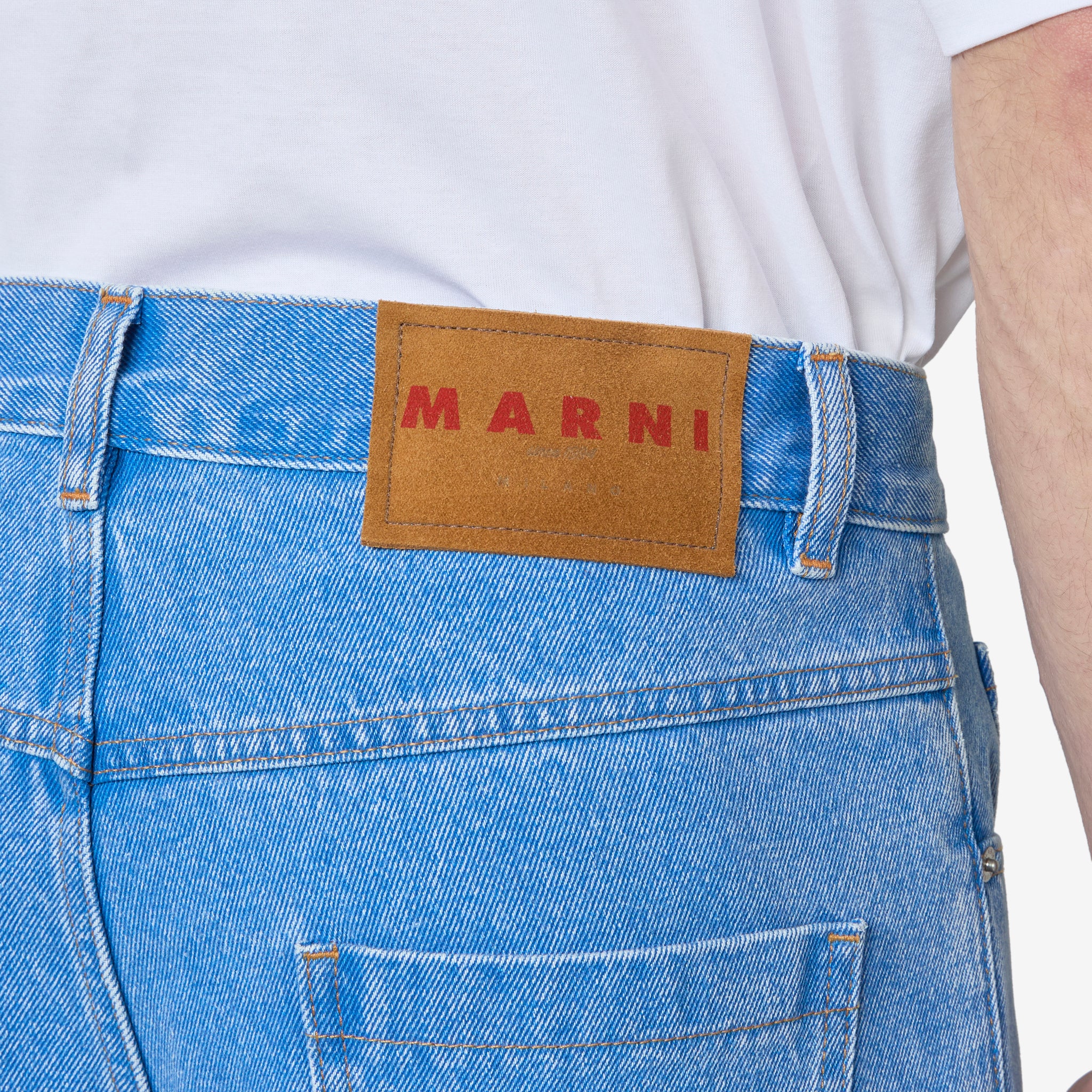 High Turn-Up Wide Leg Jeans Cobalt - Image 4