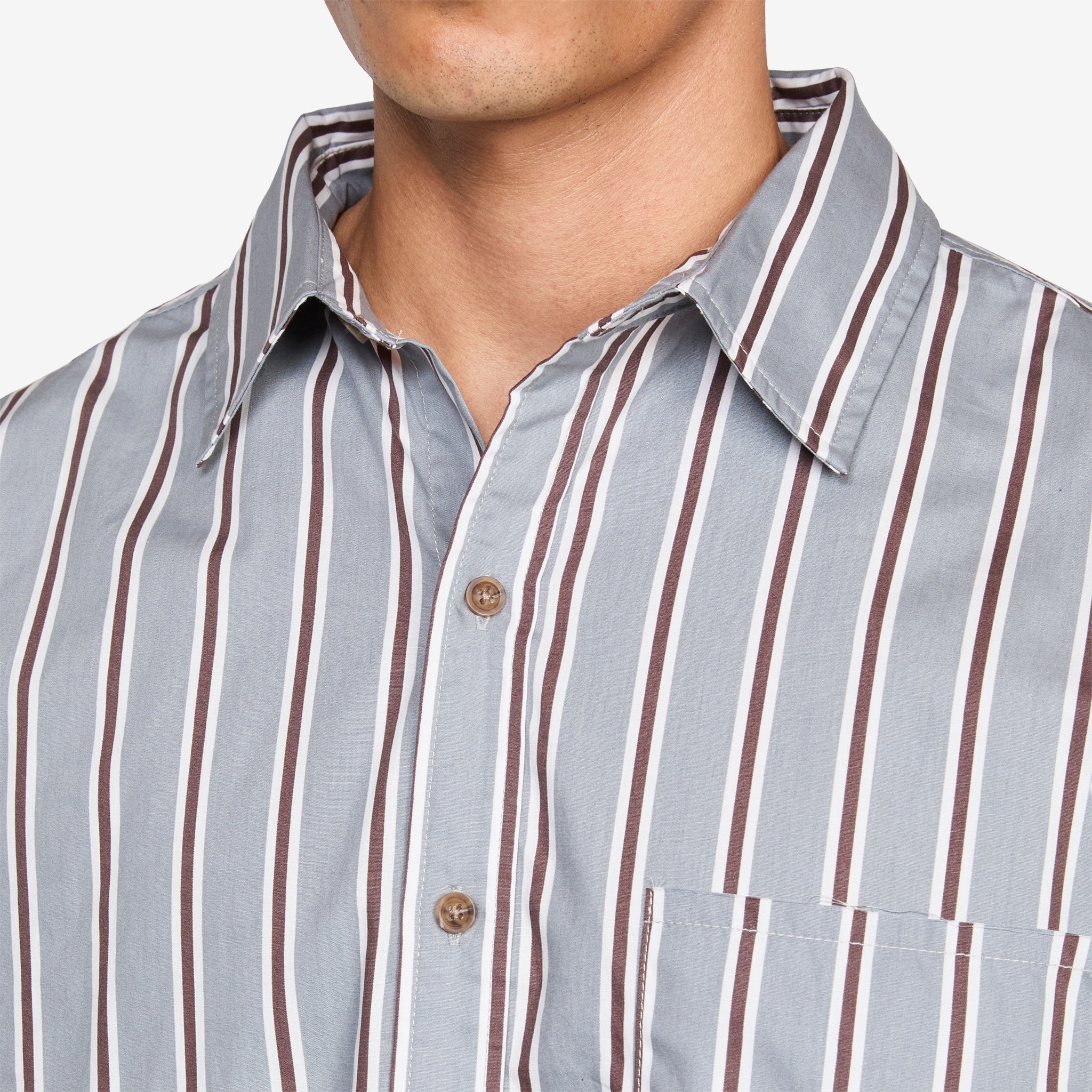 Hold Longsleeve Shirt Grey Stripes - Image 2