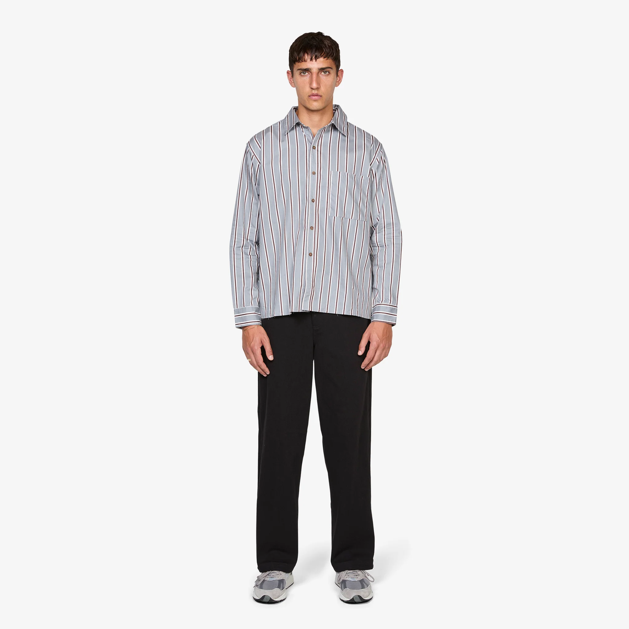 Hold Longsleeve Shirt Grey Stripes - Image 4