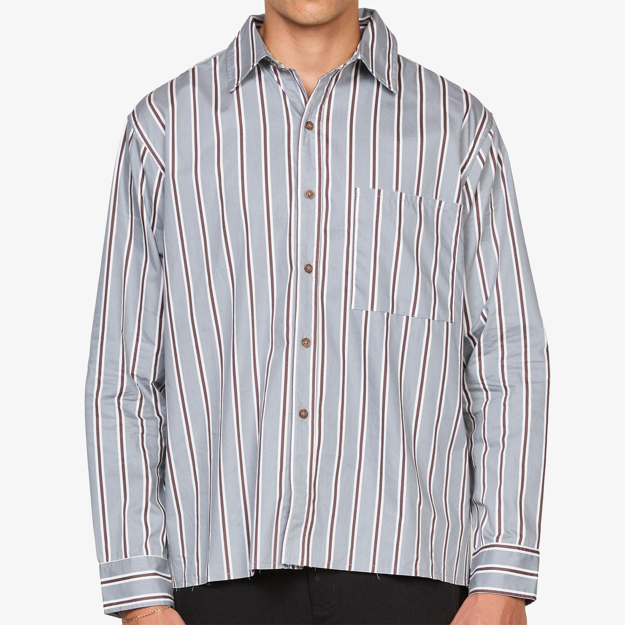 Hold Longsleeve Shirt Grey Stripes - Image 5