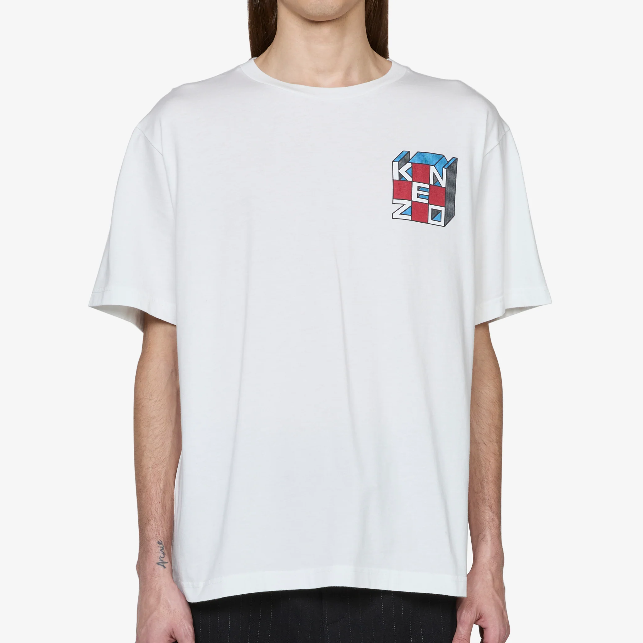 'KENZO Kube' Oversized T-Shirt Off White - Image 5