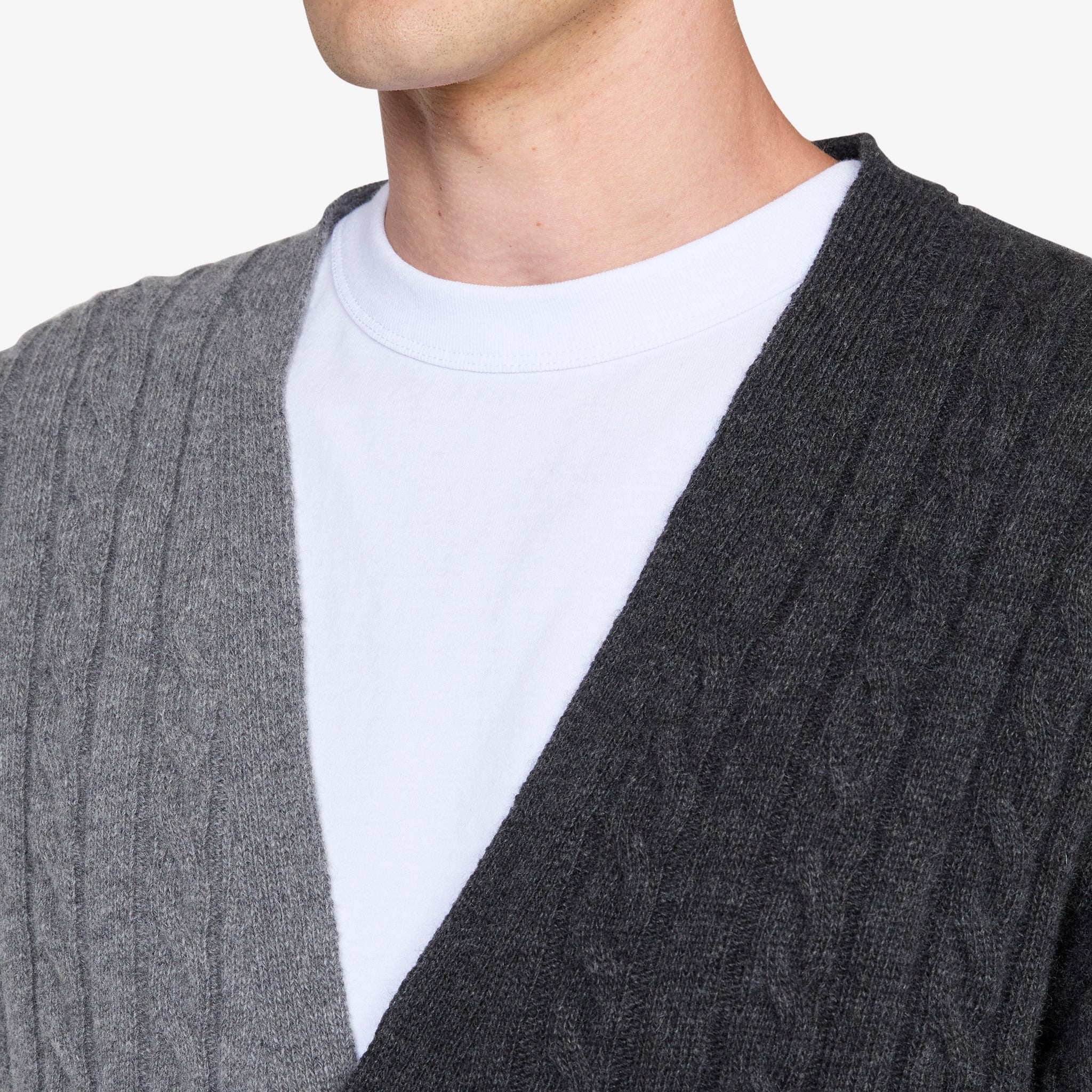 Knitted Cable Cardigan Anthracite | Charcoal - Image 4