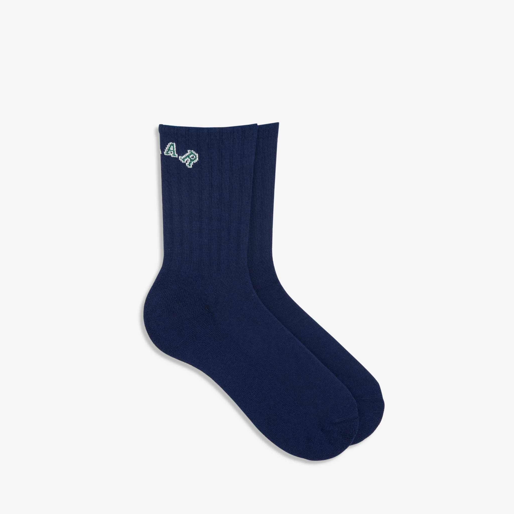 Large Rib Socks College Logo Dark Blue