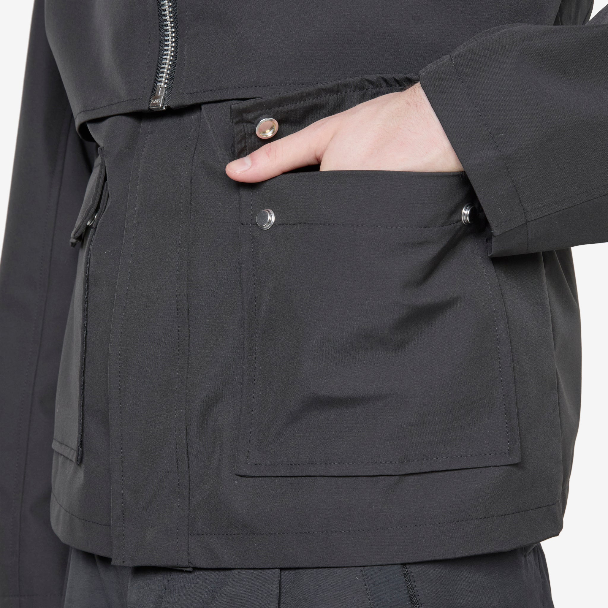 Layered Boxy Jacket Black - Image 8