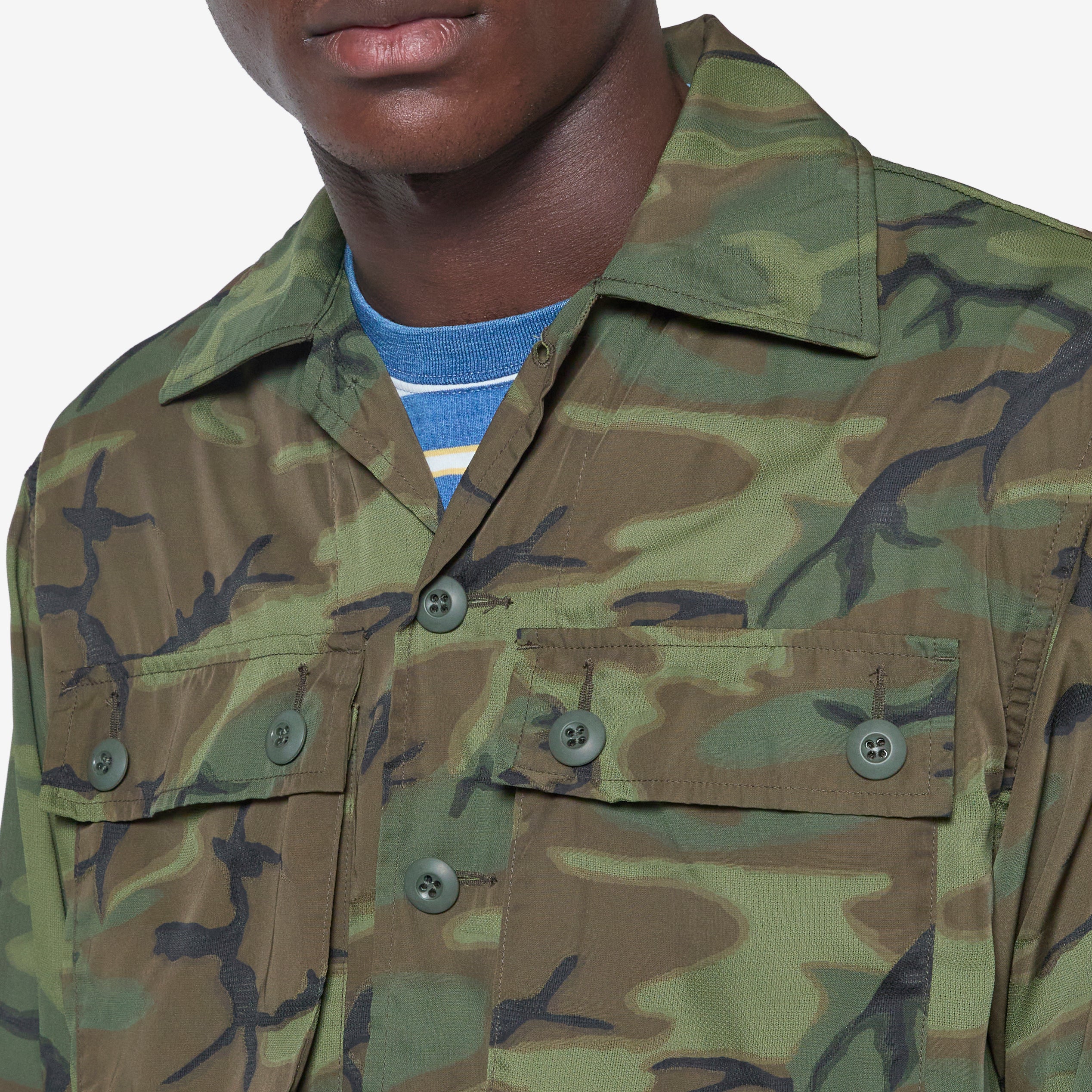 MIL-SHT Mesh Camo Jacquard Mapping Print ERDL Camo - Image 5