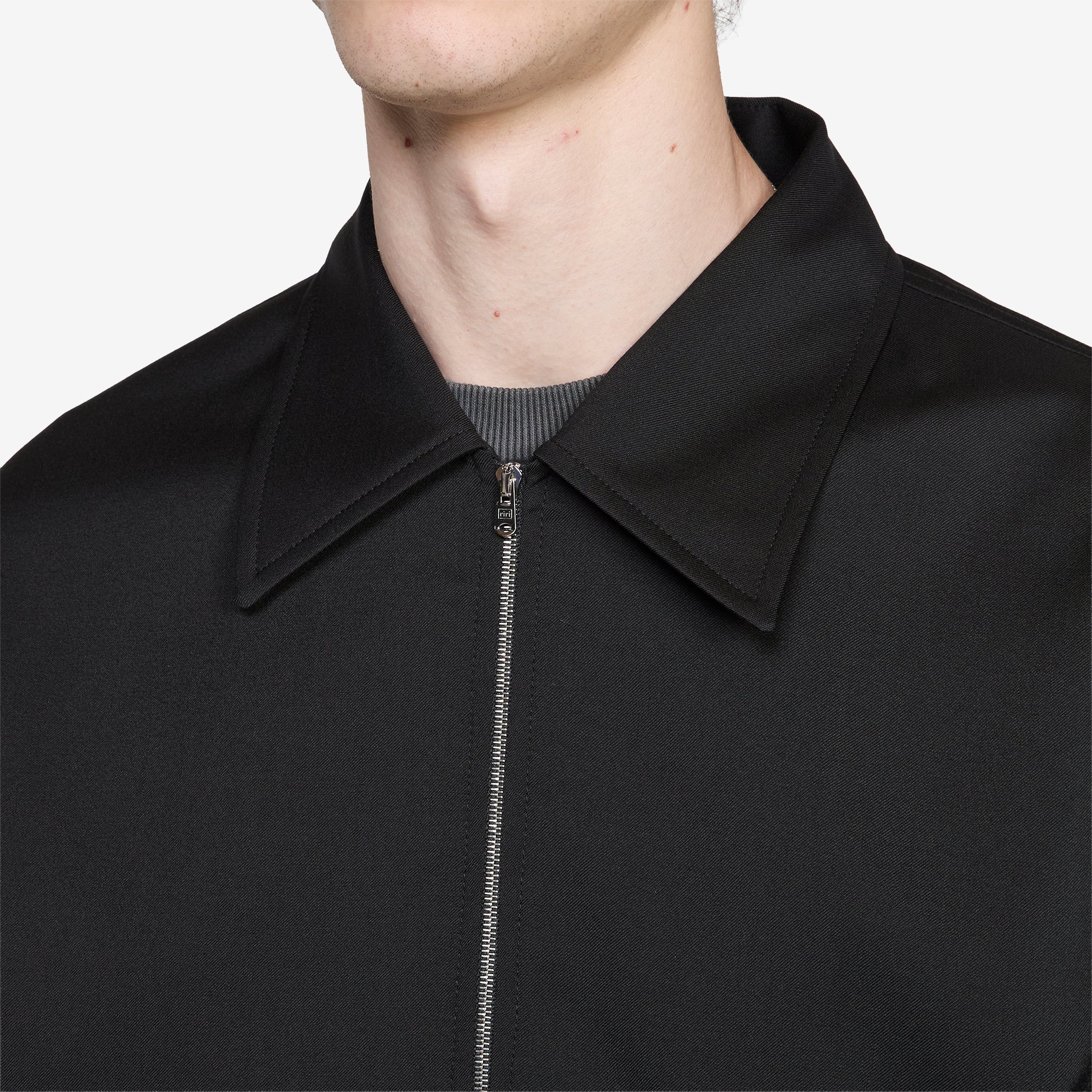 Mini Jacket Black Worsted Wool - Image 2