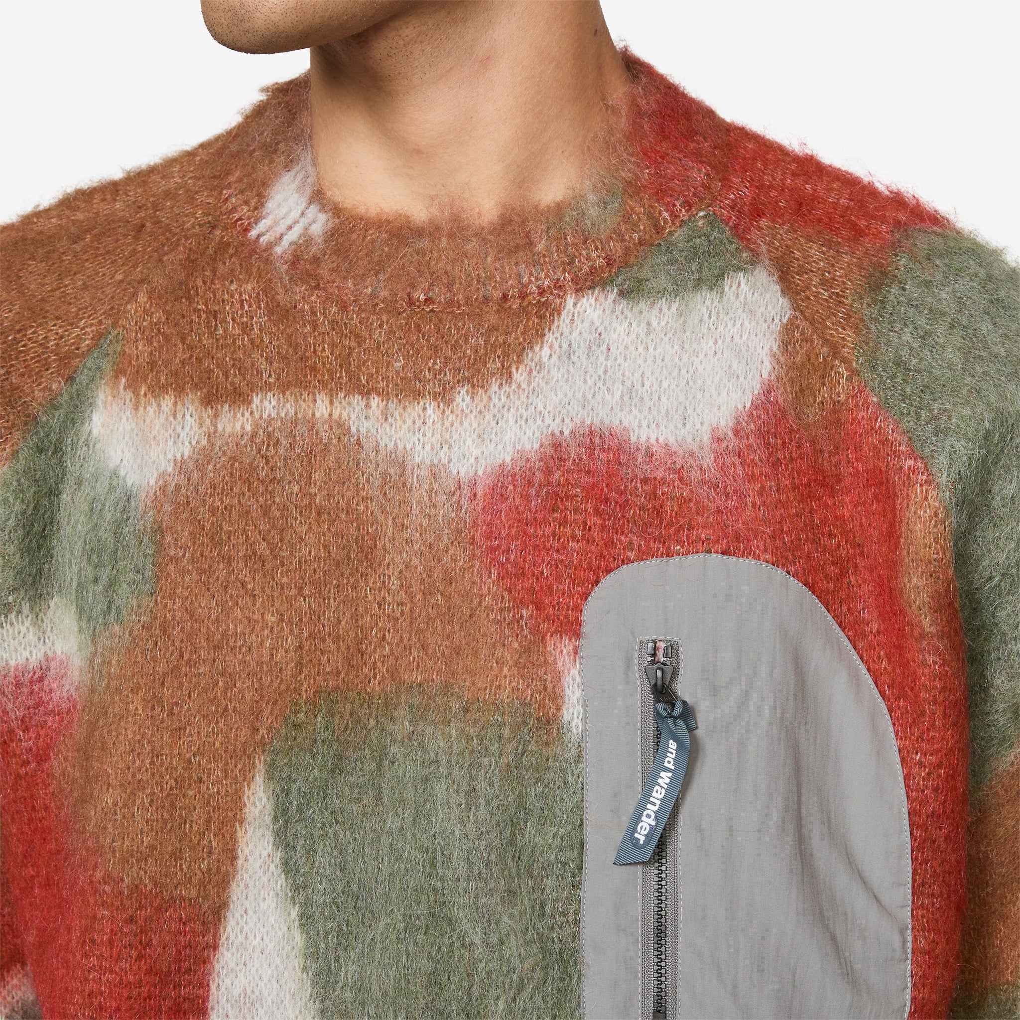Mix Color Shaggy Knit Sweater Brown Mix - Image 3
