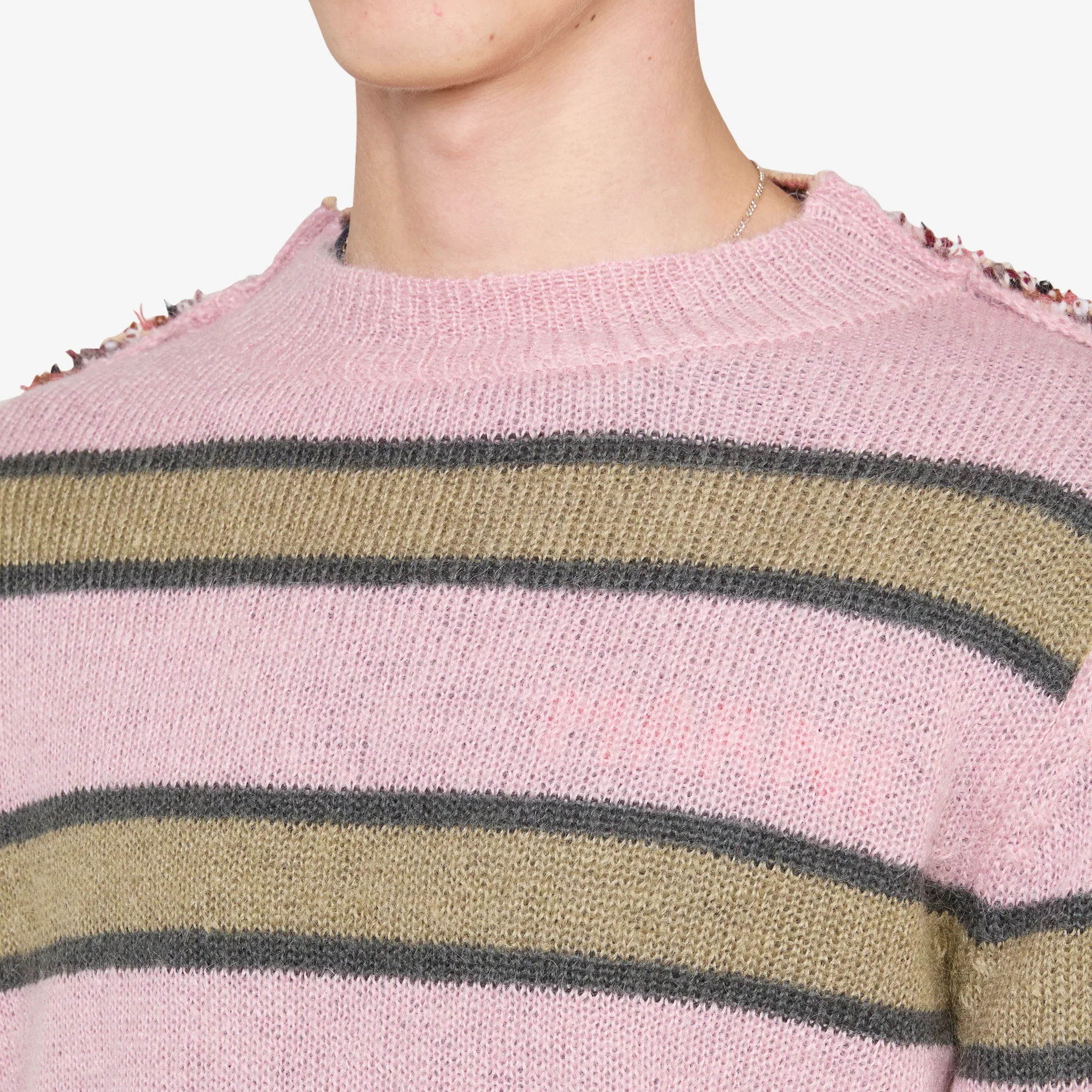 Mixed Stripe Blend Sweater Soft Pink - Image 4