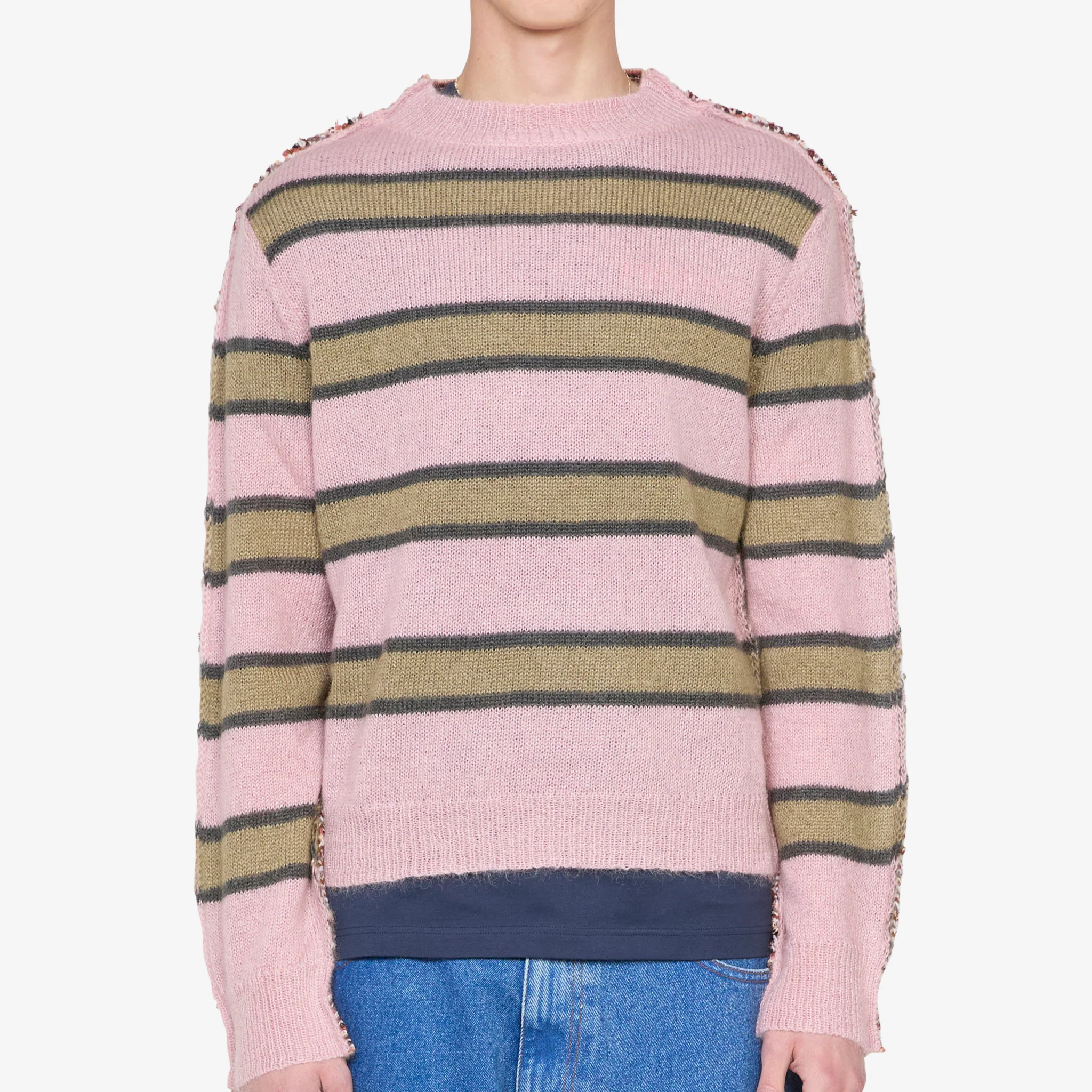 Mixed Stripe Blend Sweater Soft Pink - Image 5