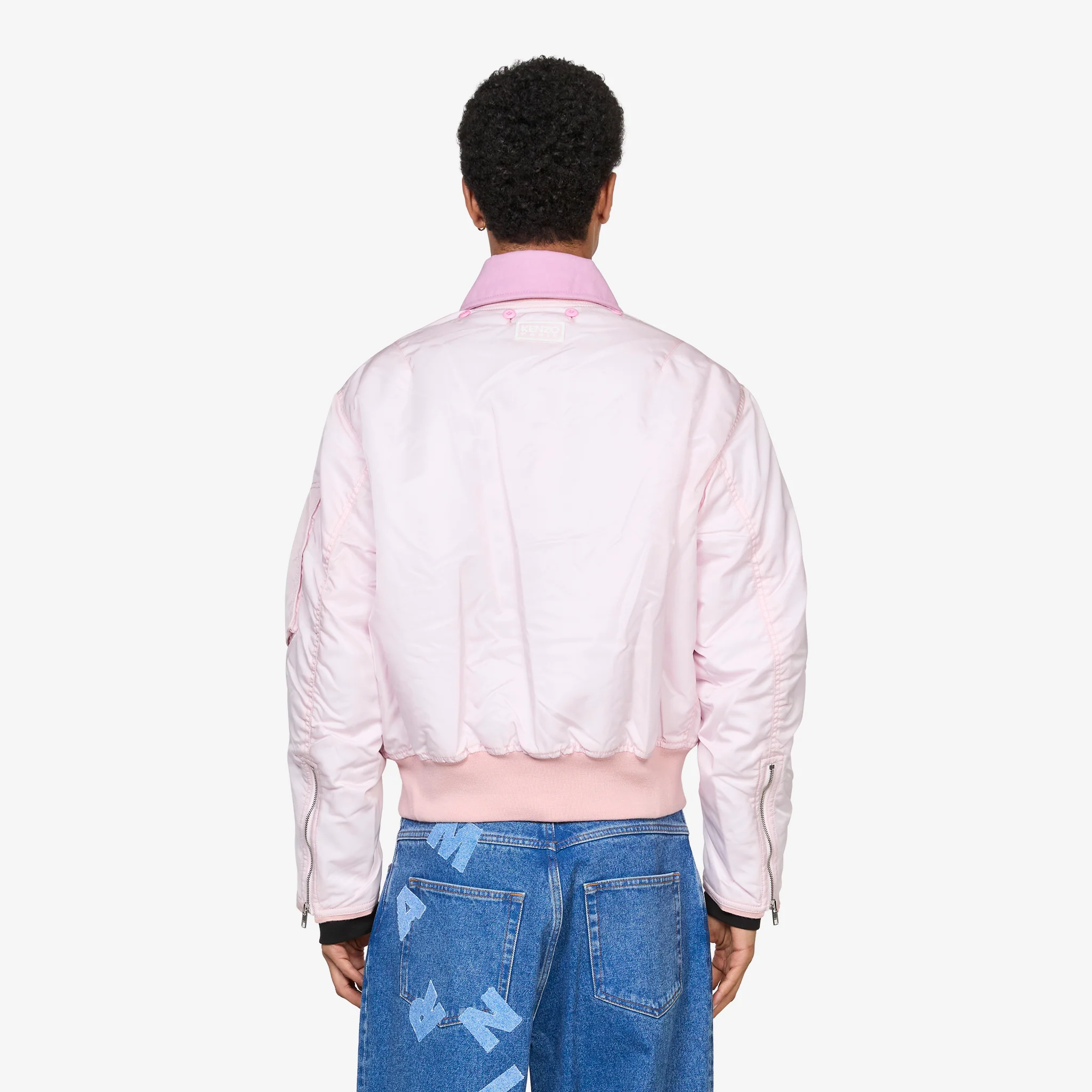 Moleskin Collar Bomber Pastel Pink - Image 2
