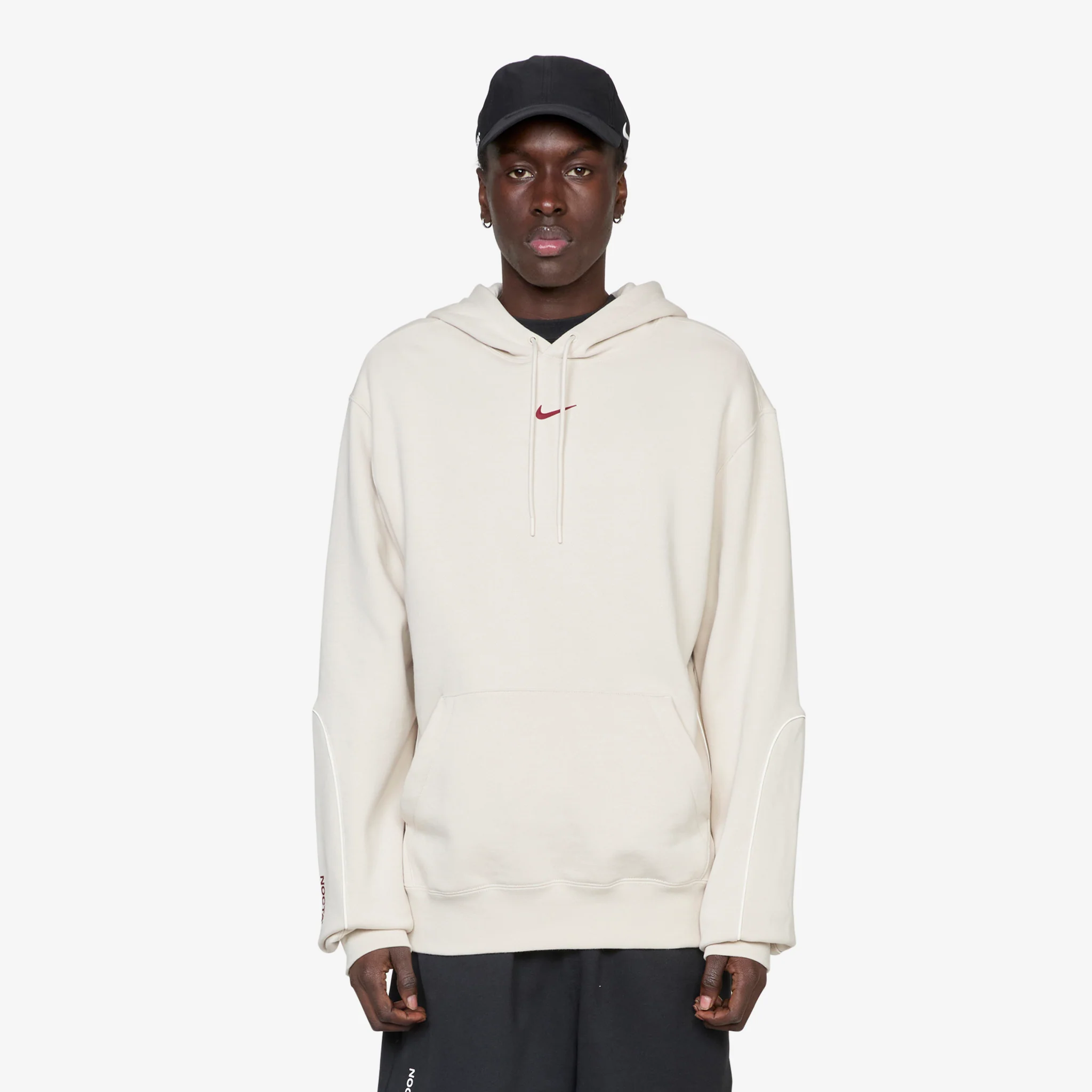 NOCTA Fleece Hoodie Light Orewood Brown | Team Red
