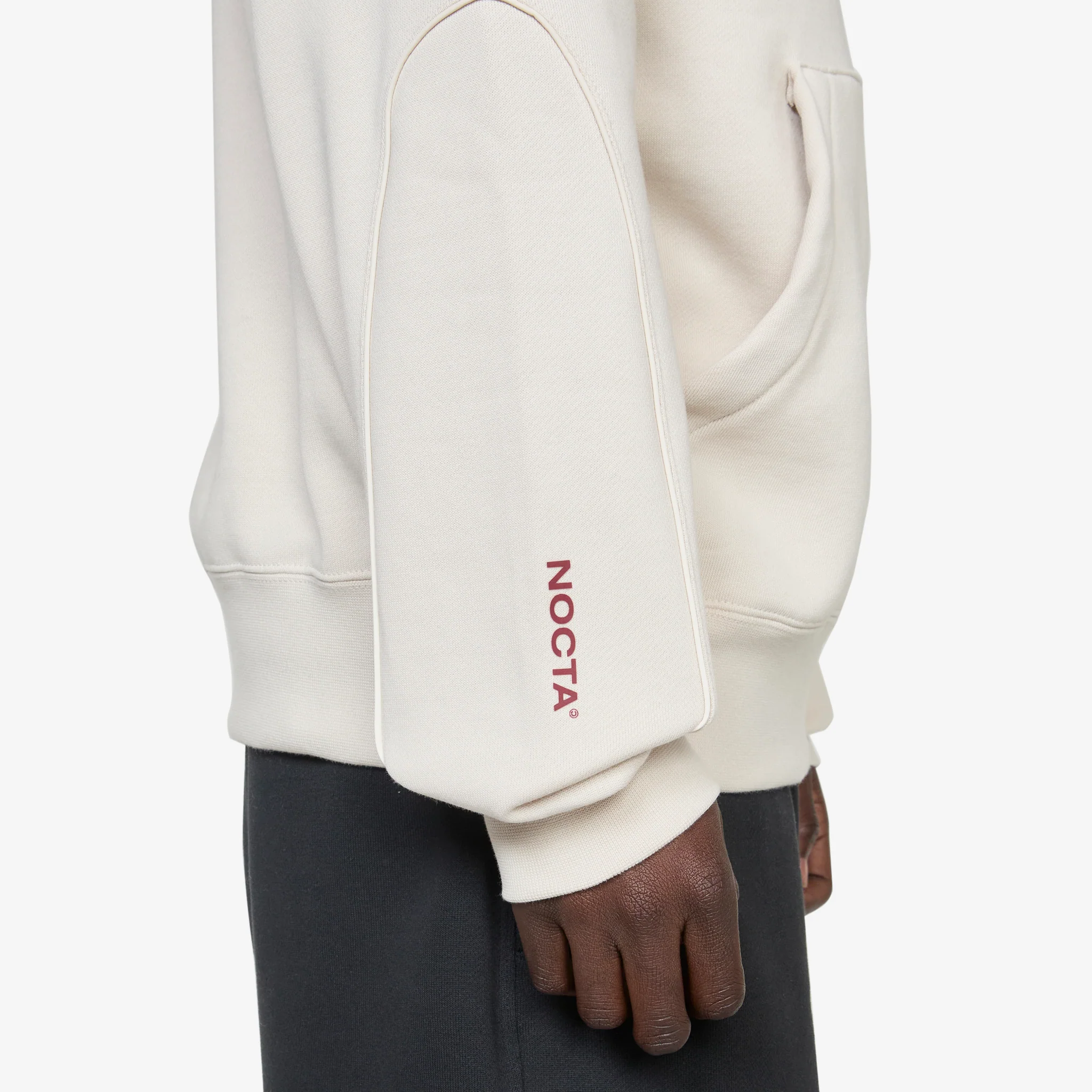 NOCTA Fleece Hoodie Light Orewood Brown | Team Red - Image 3