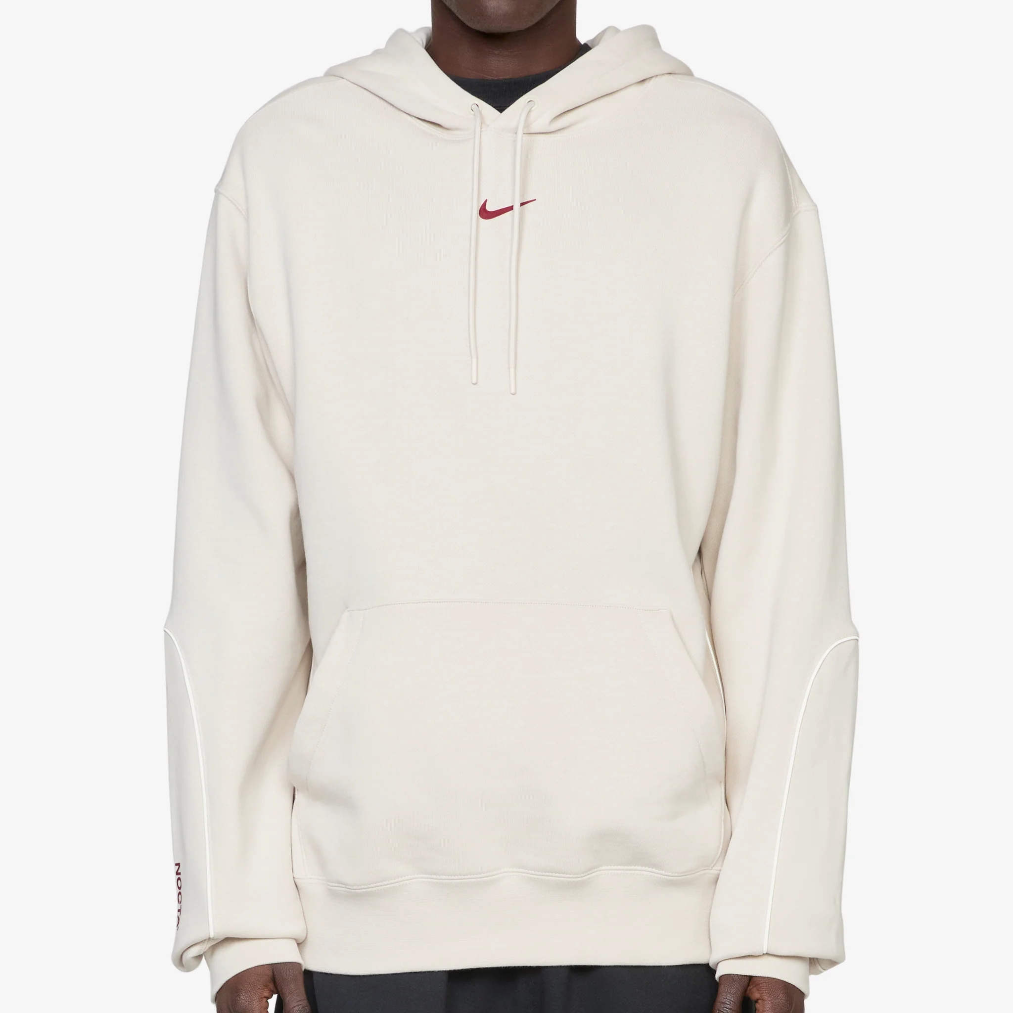 NOCTA Fleece Hoodie Light Orewood Brown | Team Red - Image 5