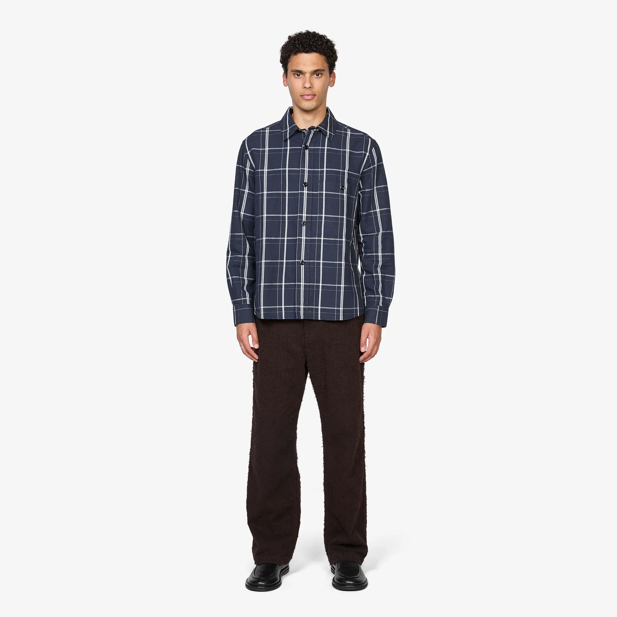 Overall Shirt Slate Blue | Off White - Image 4