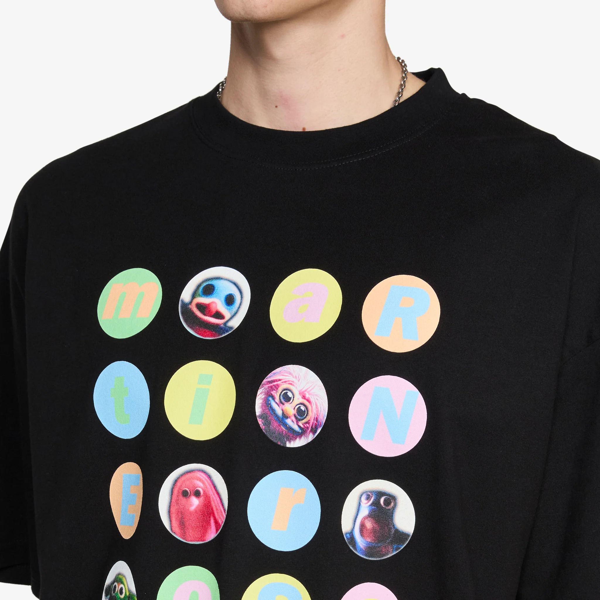 Oversized Fuzzy Balls T-Shirt Black - Image 3