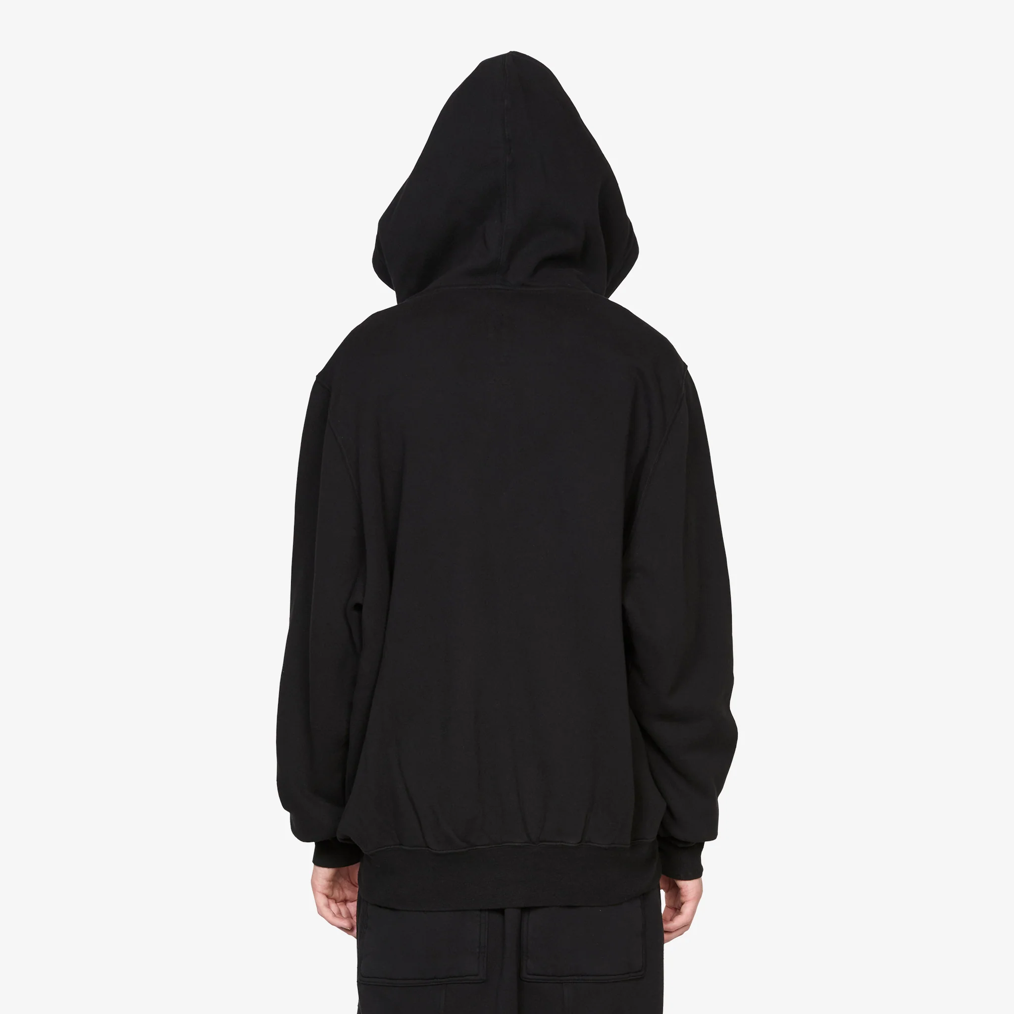Oversized Hoodie Black Heavy Weight Slub Felpa - Image 2
