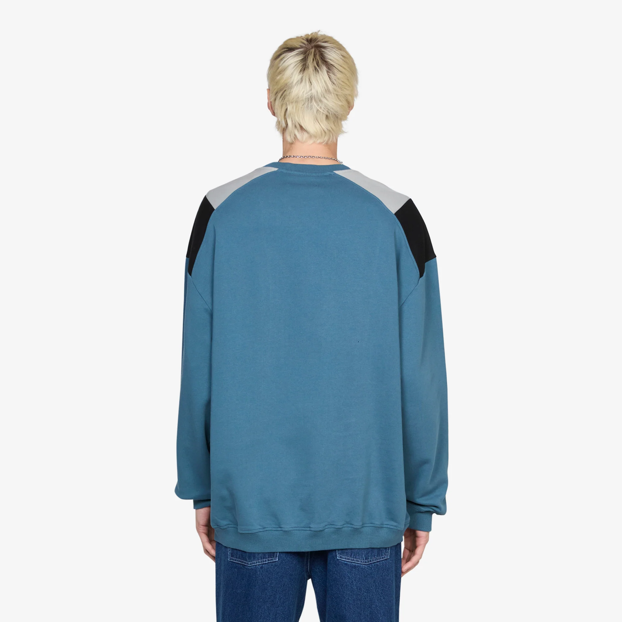 Panelled Sweatshirt Agean Blue - Image 2