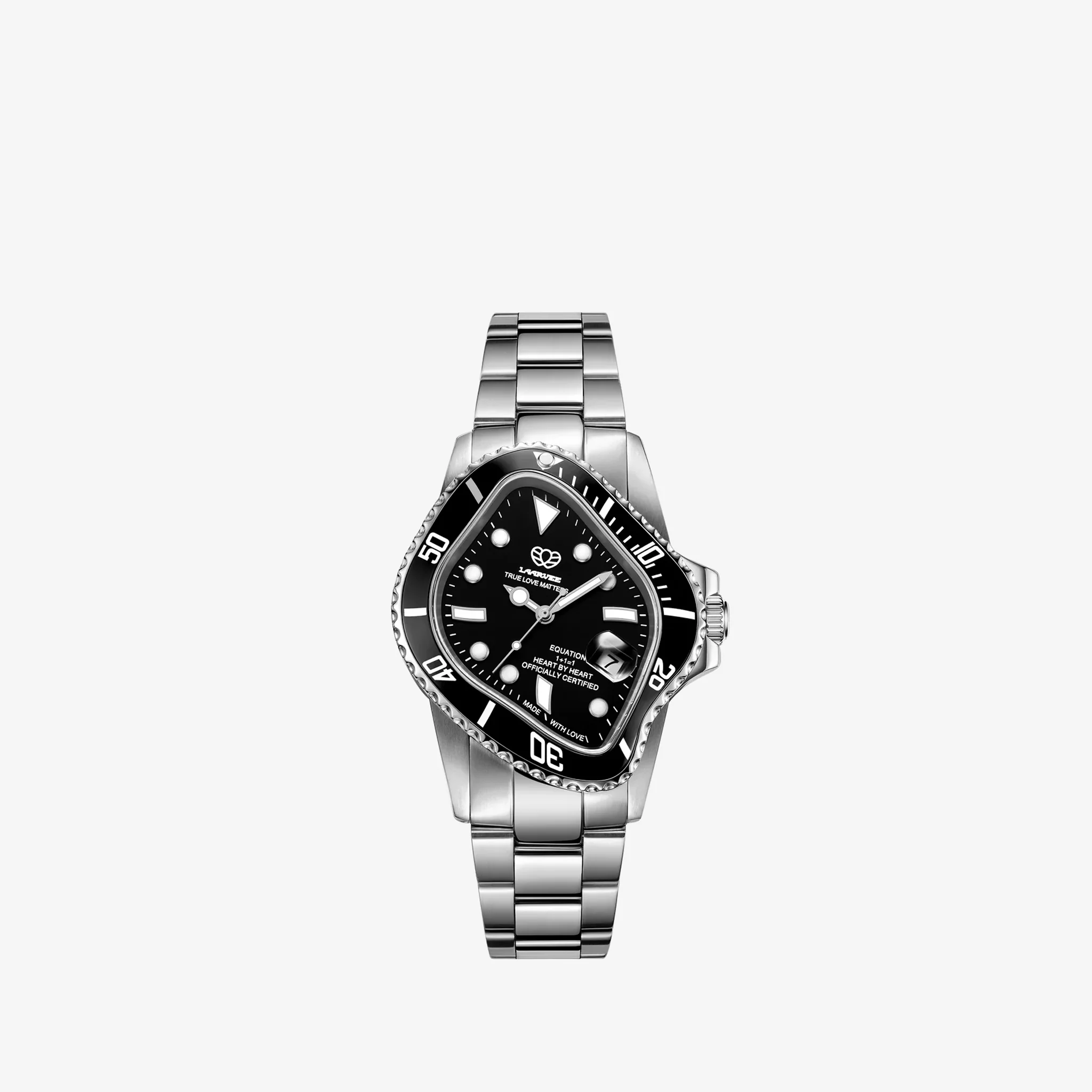 PEA001 Silver Precision Steel | Black Bezel | Black Dial 40mm