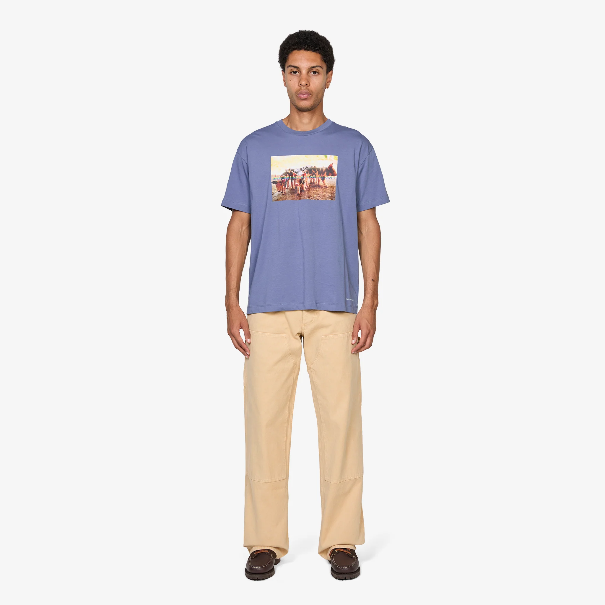 Pigs Farm T-Shirt Navy - Image 4