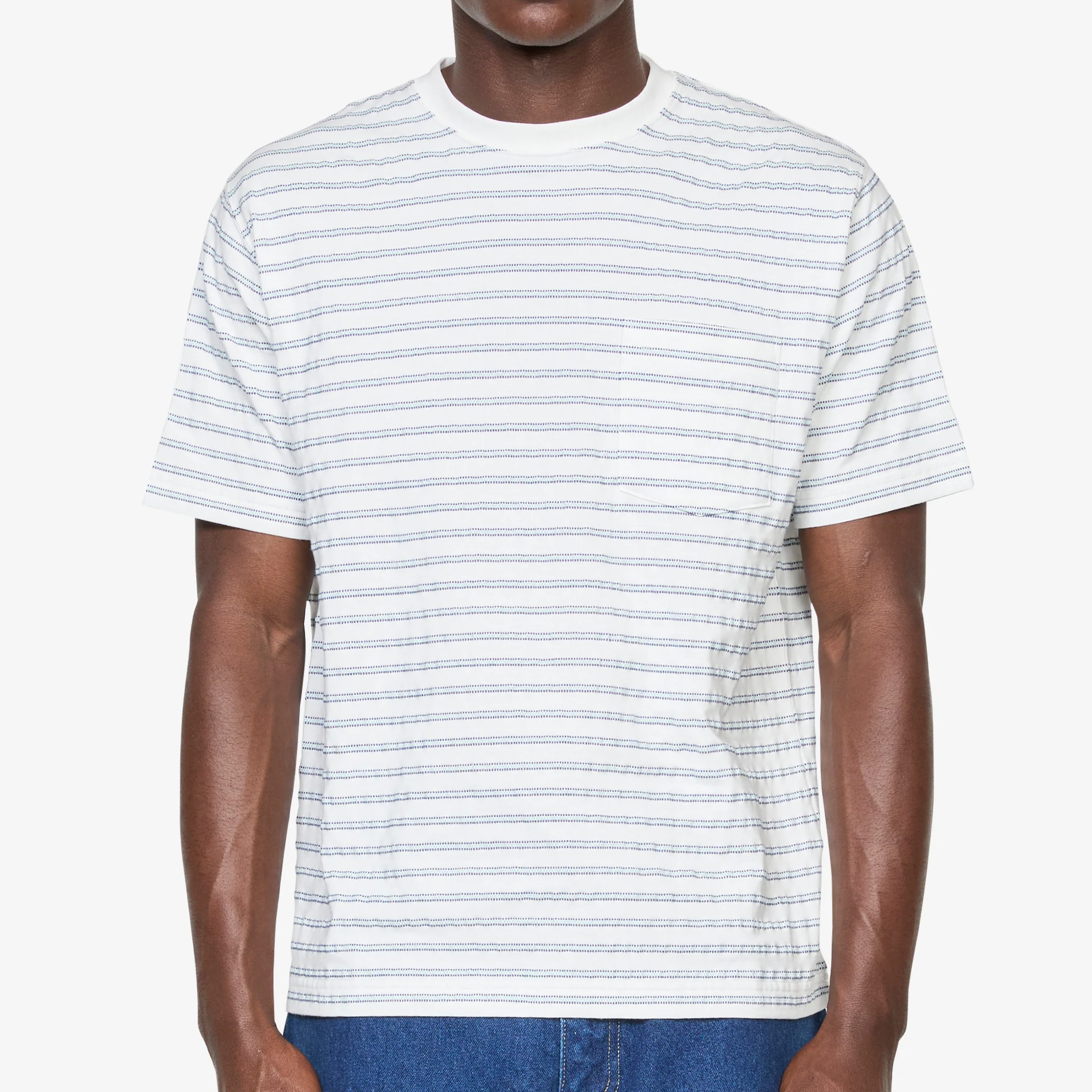 Pocket T-Shirt Jacquard White - Image 4