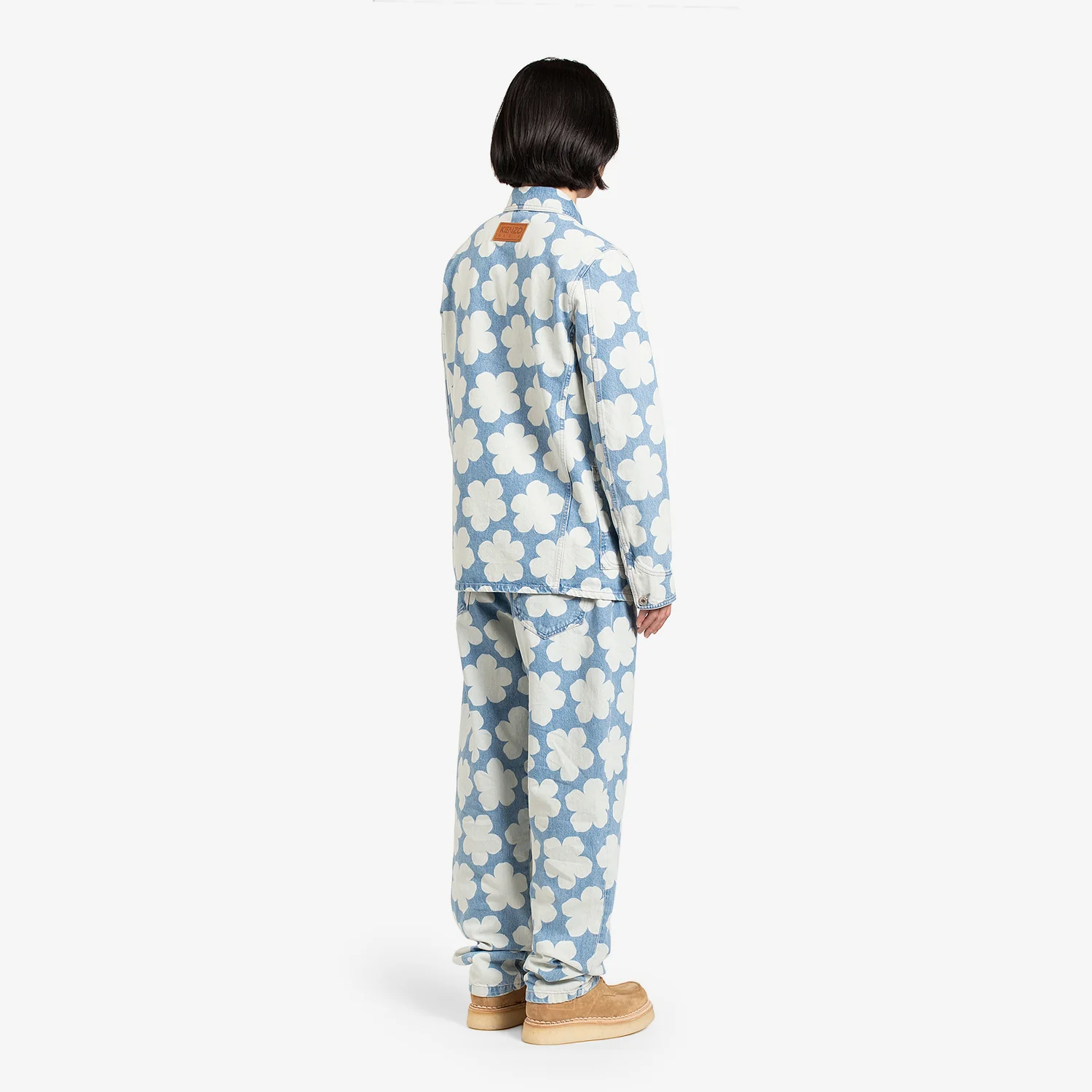 Printed Workwear Denim Jacket 'Hana Dots' Sky Blue - Image 5