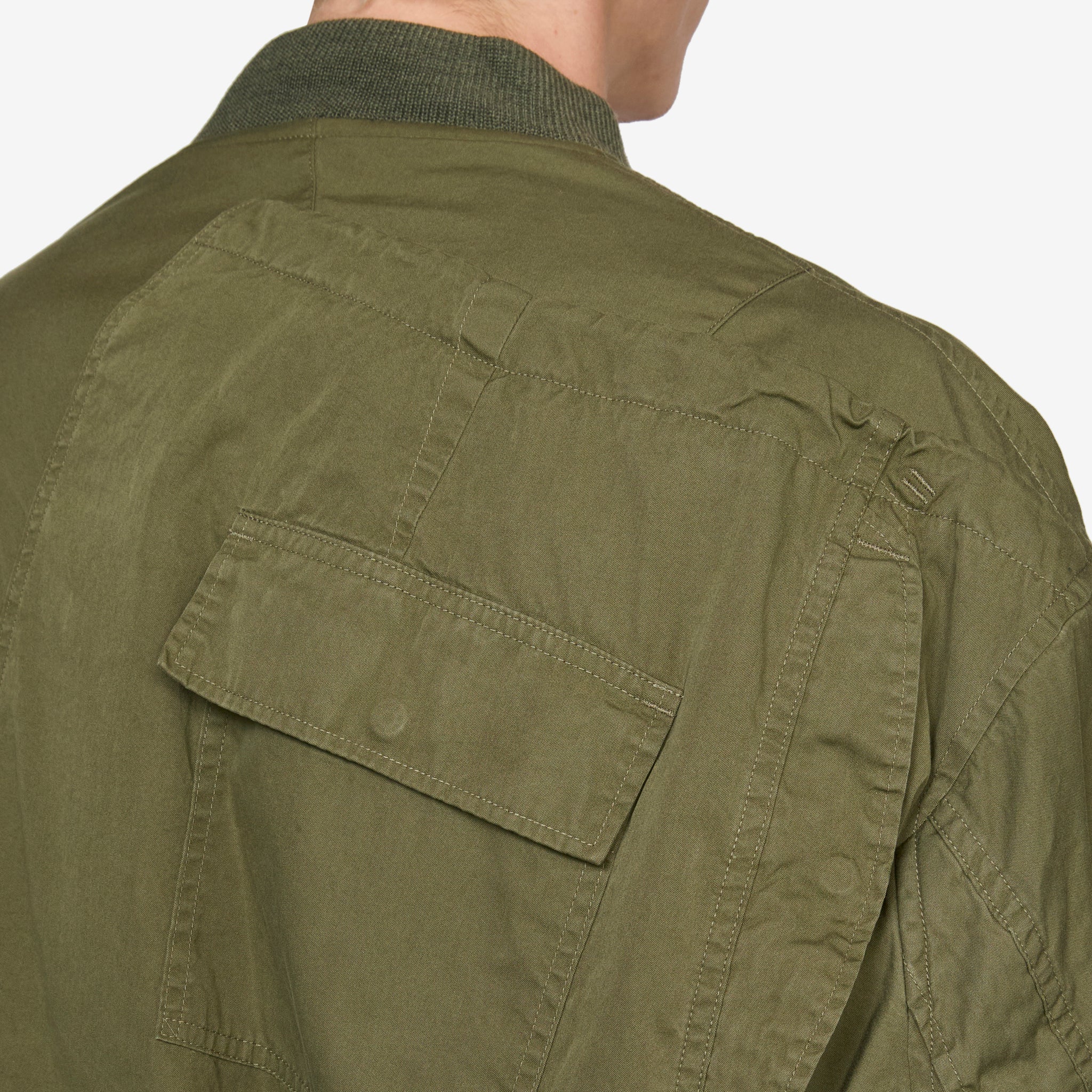 Rebuild By Needles Multi Pocket Bomber Jacket Khaki - Image 3