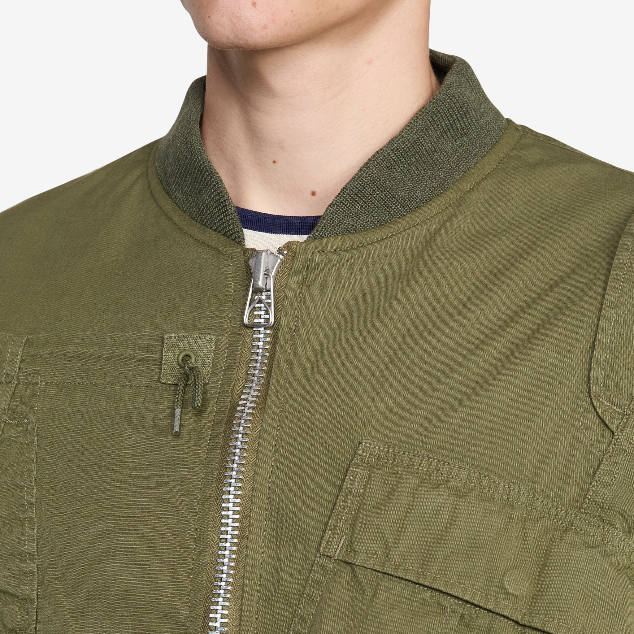 Rebuild By Needles Multi Pocket Bomber Jacket Khaki - Image 6