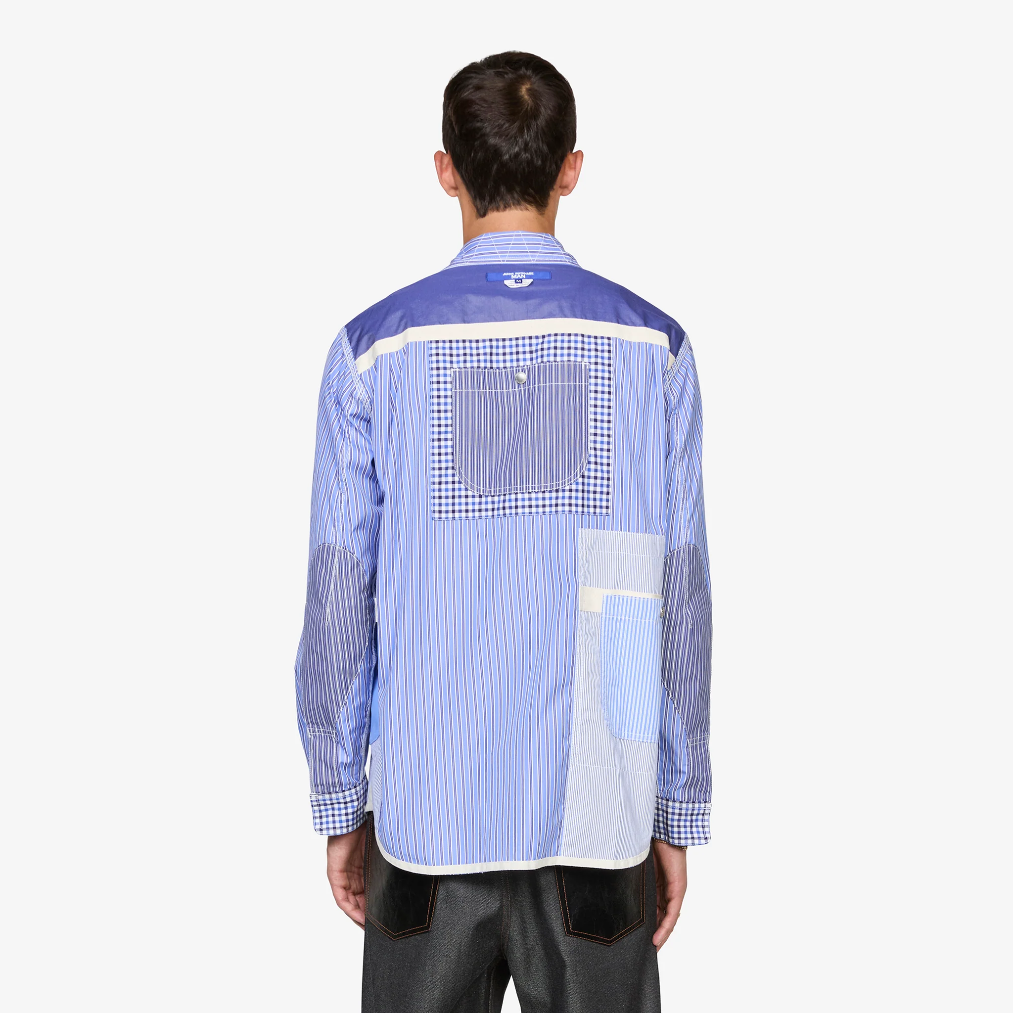 Reversible Patchwork Shirt Navy | Sax | White Mix - Image 3