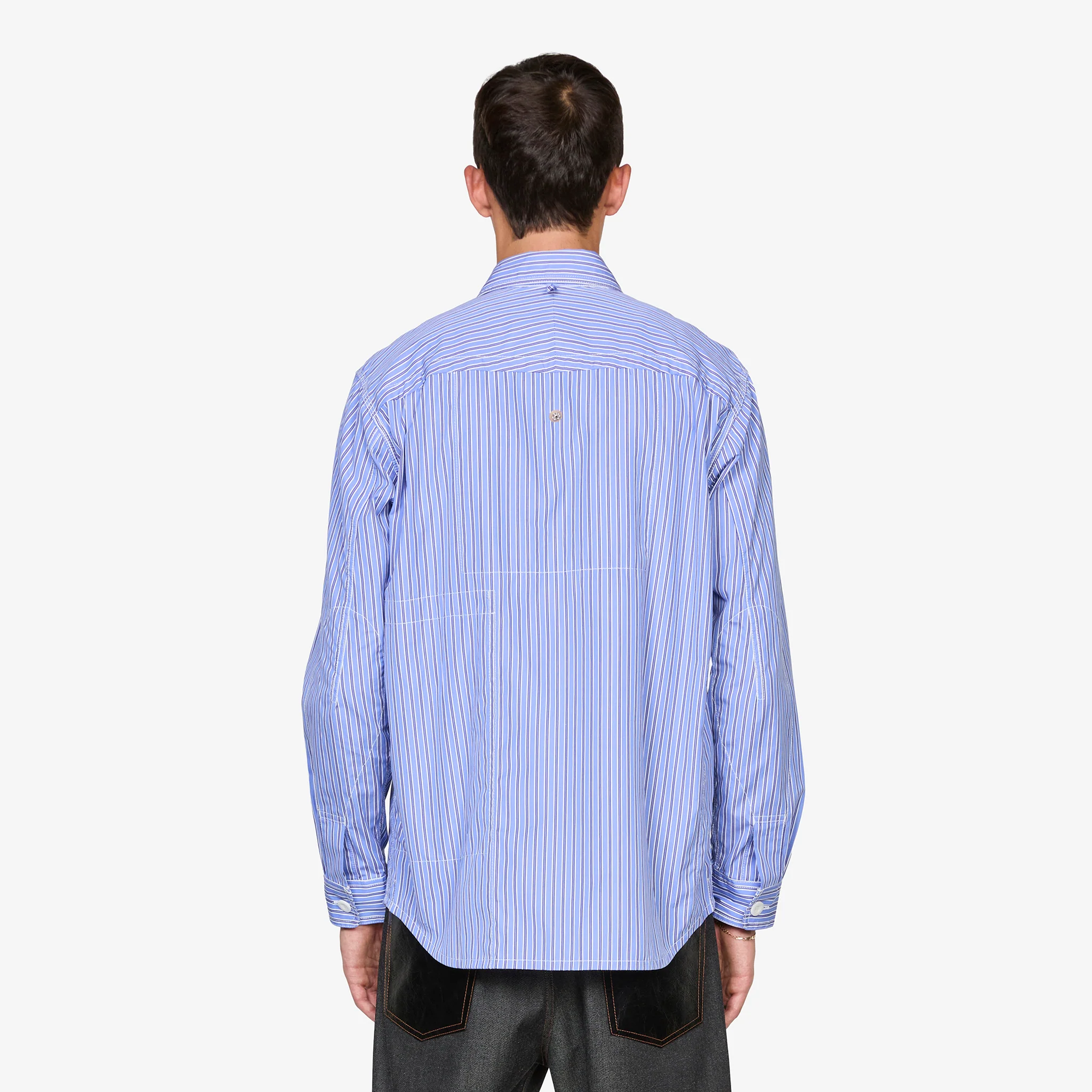 Reversible Patchwork Shirt Navy | Sax | White Mix - Image 6