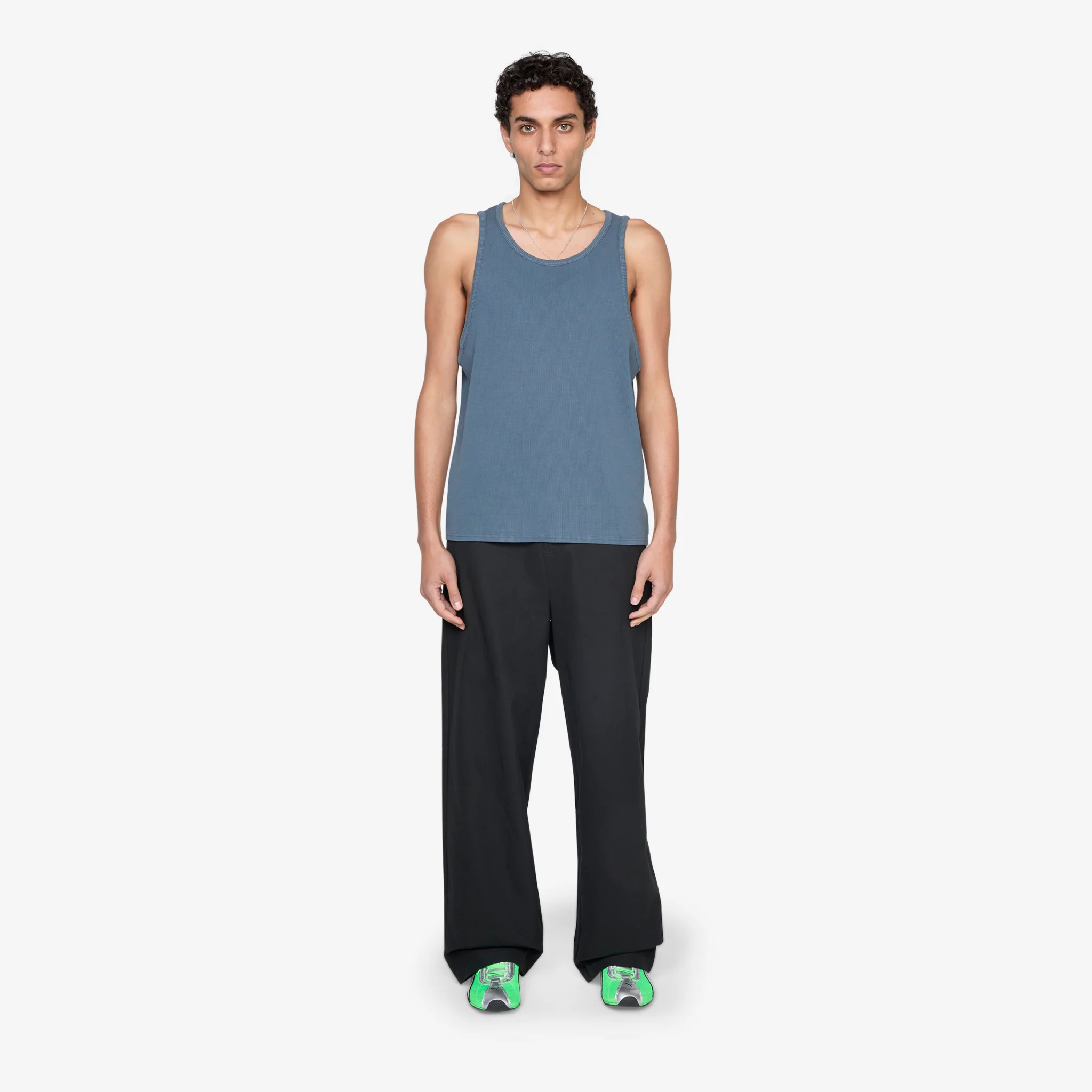 Rib Tank Top Dark Grey - Image 4