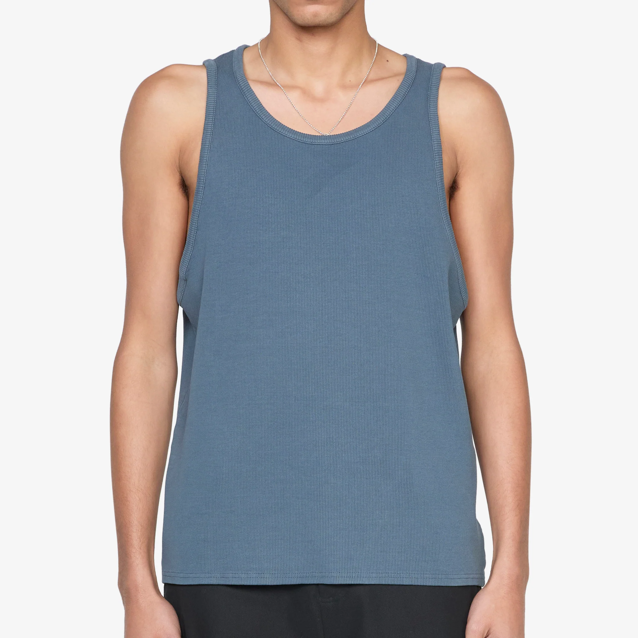 Rib Tank Top Dark Grey - Image 5
