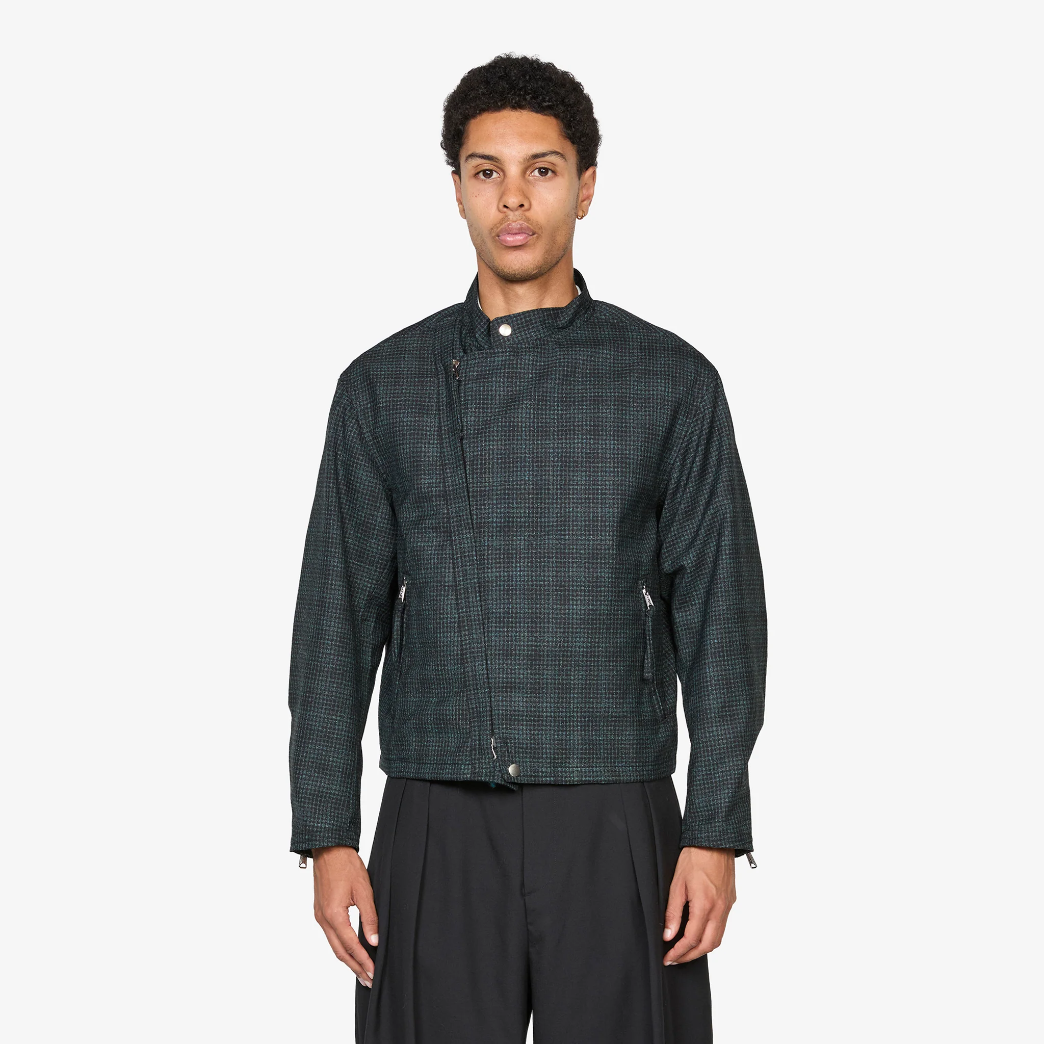 Riders Jacket Neon Plaid Black | Turquoise