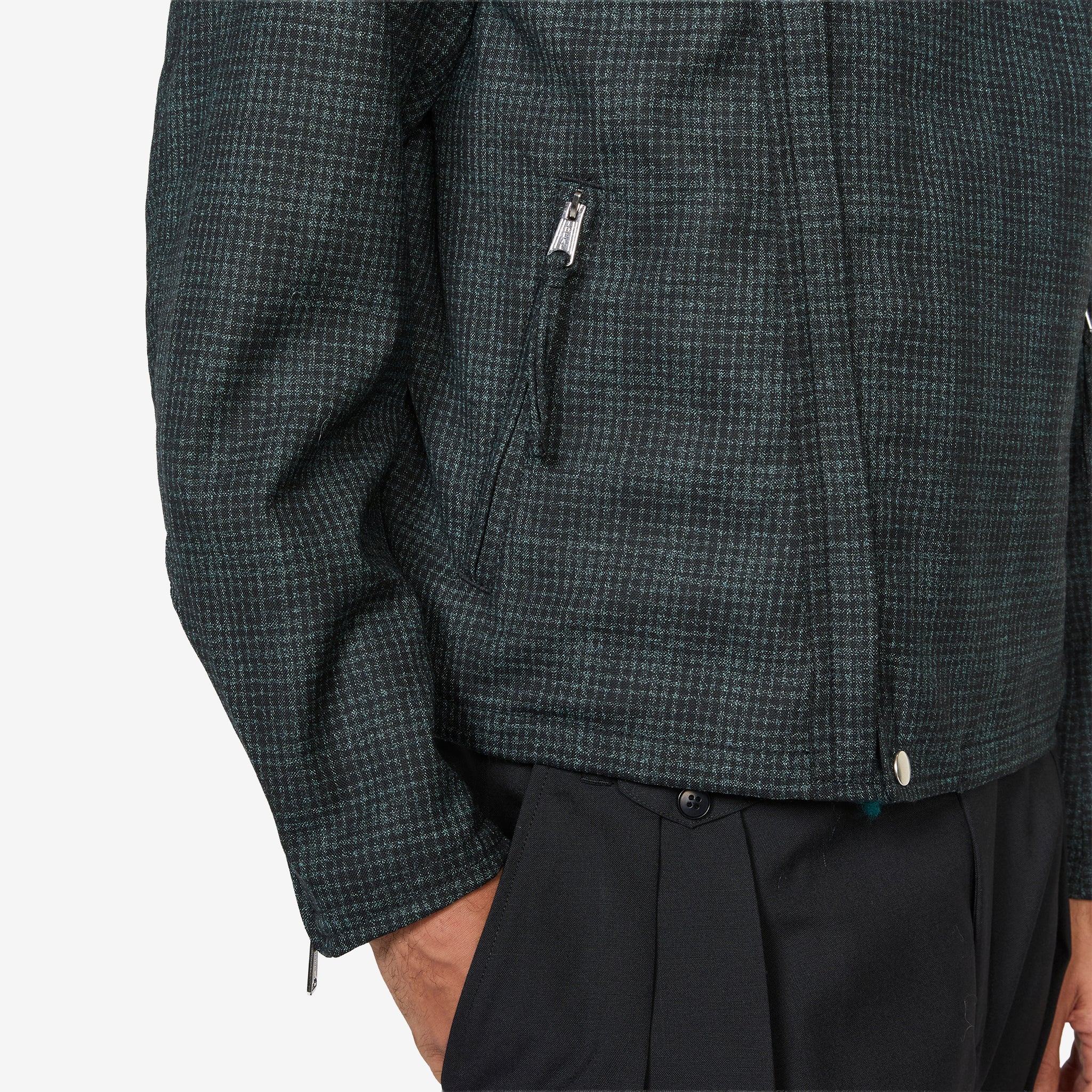 Riders Jacket Neon Plaid Black | Turquoise - Image 2
