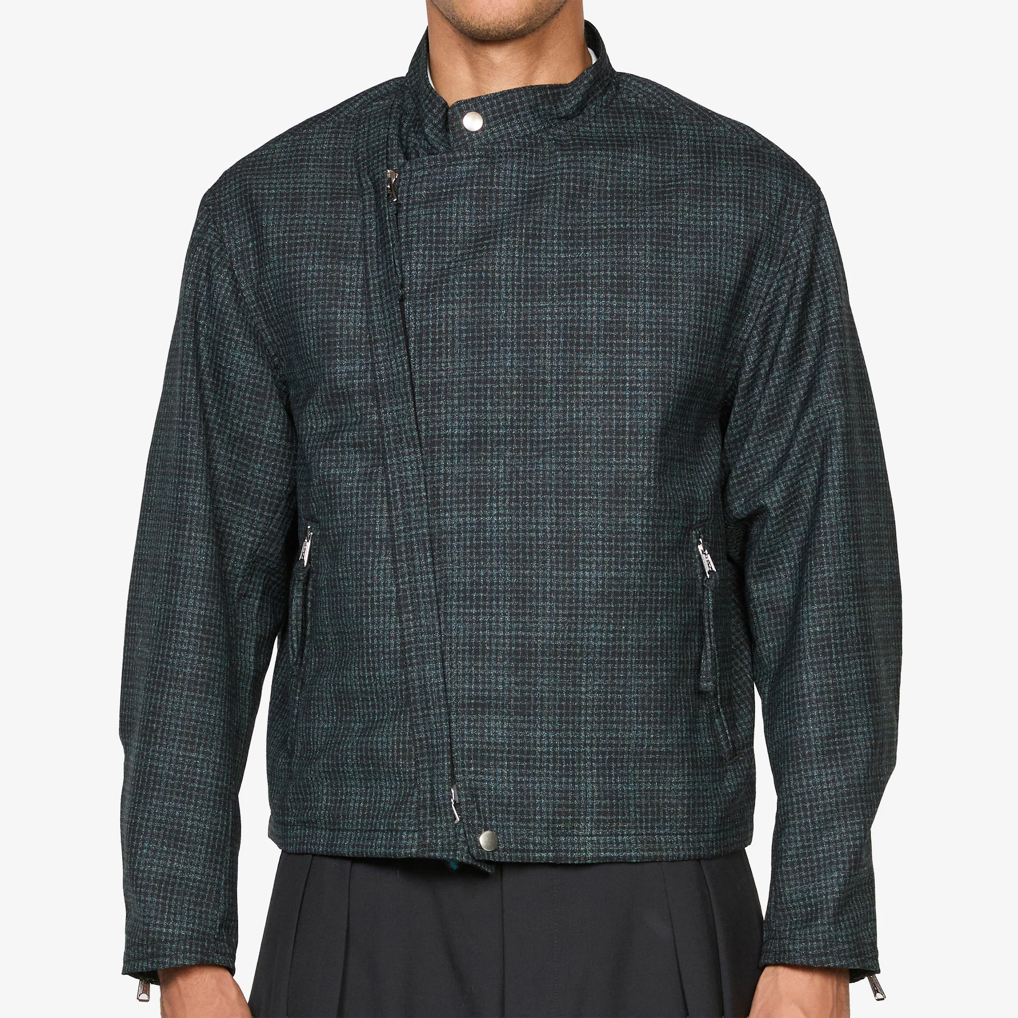 Riders Jacket Neon Plaid Black | Turquoise - Image 7