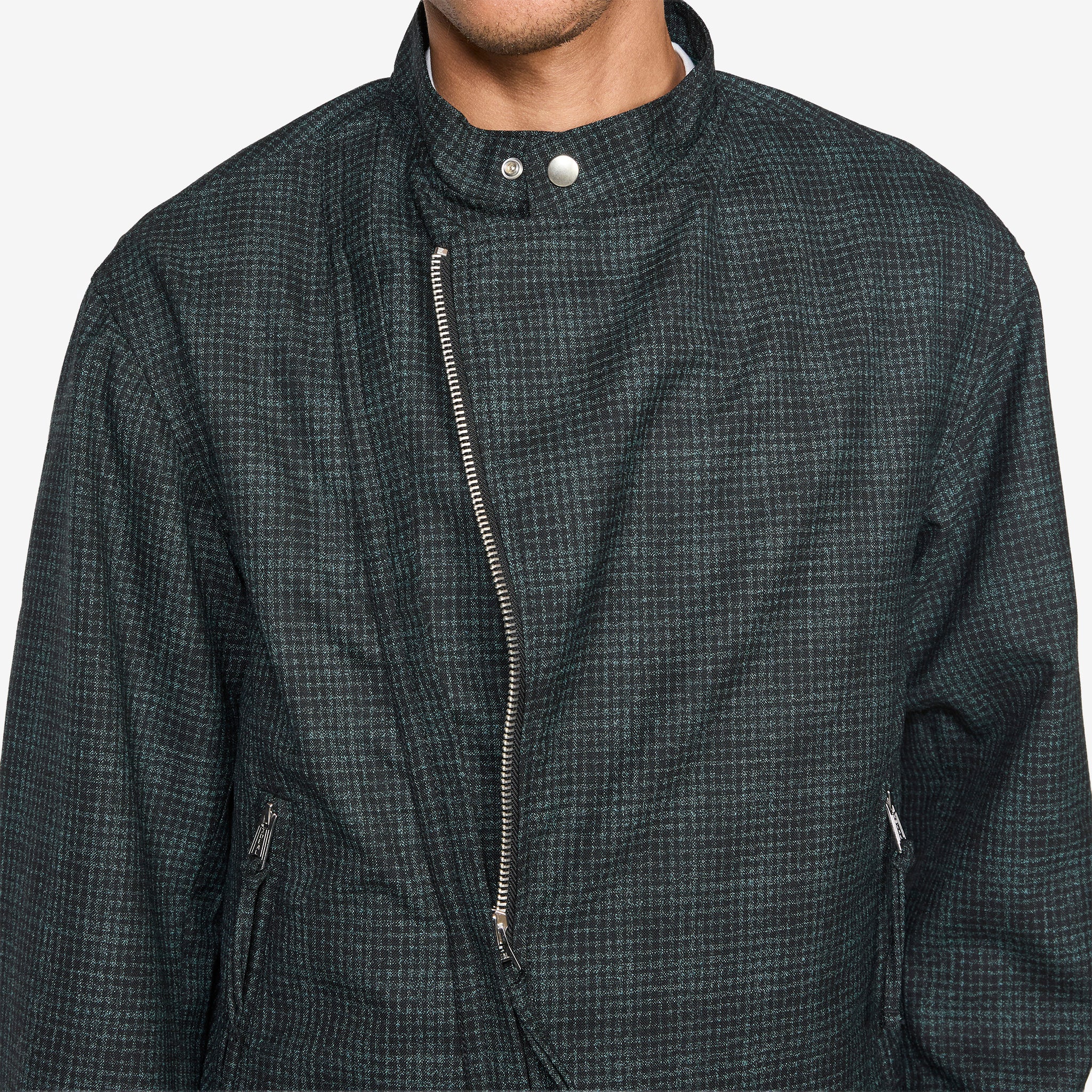 Riders Jacket Neon Plaid Black | Turquoise - Image 8