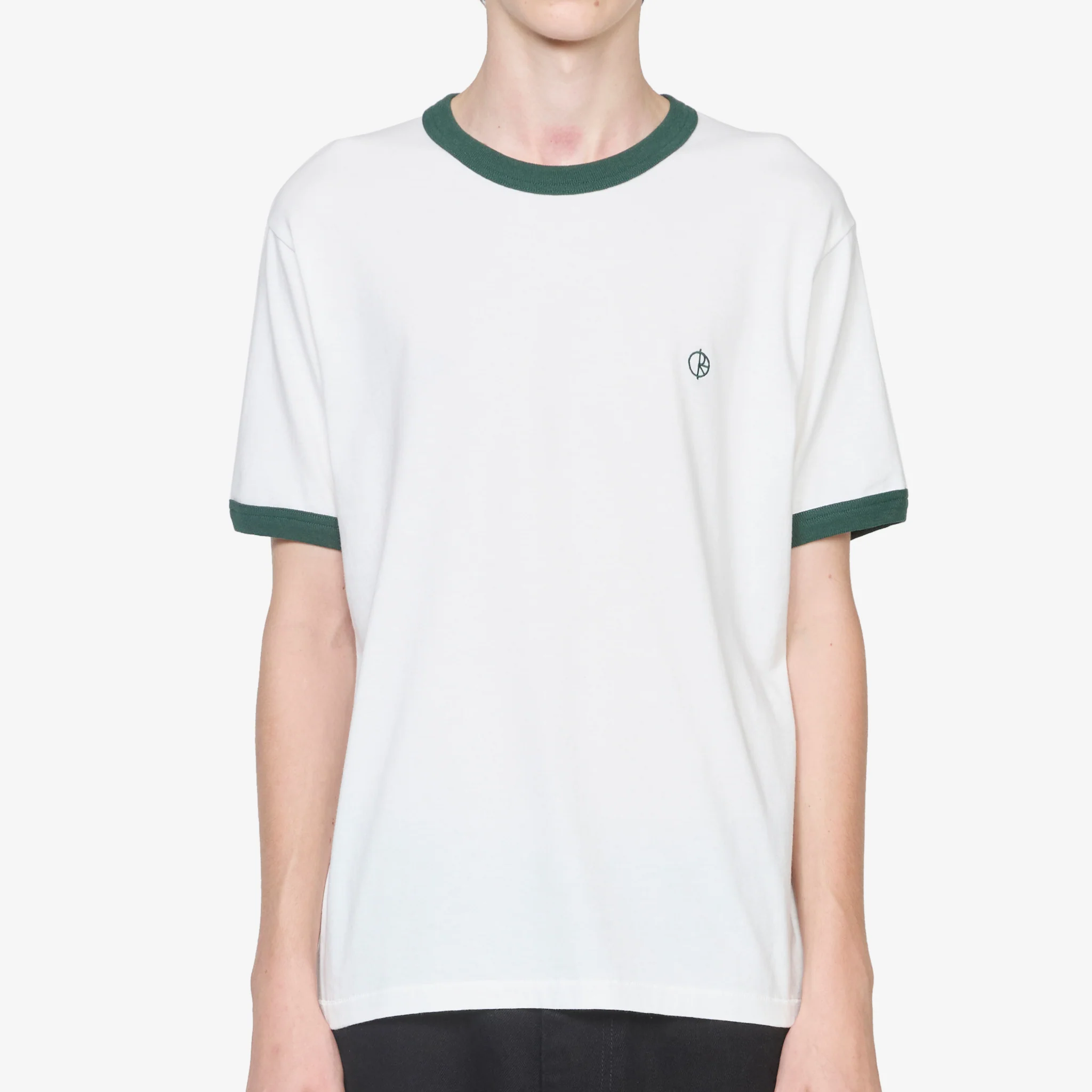 Ringer T-Shirt Cloud White | Dark Green - Image 4