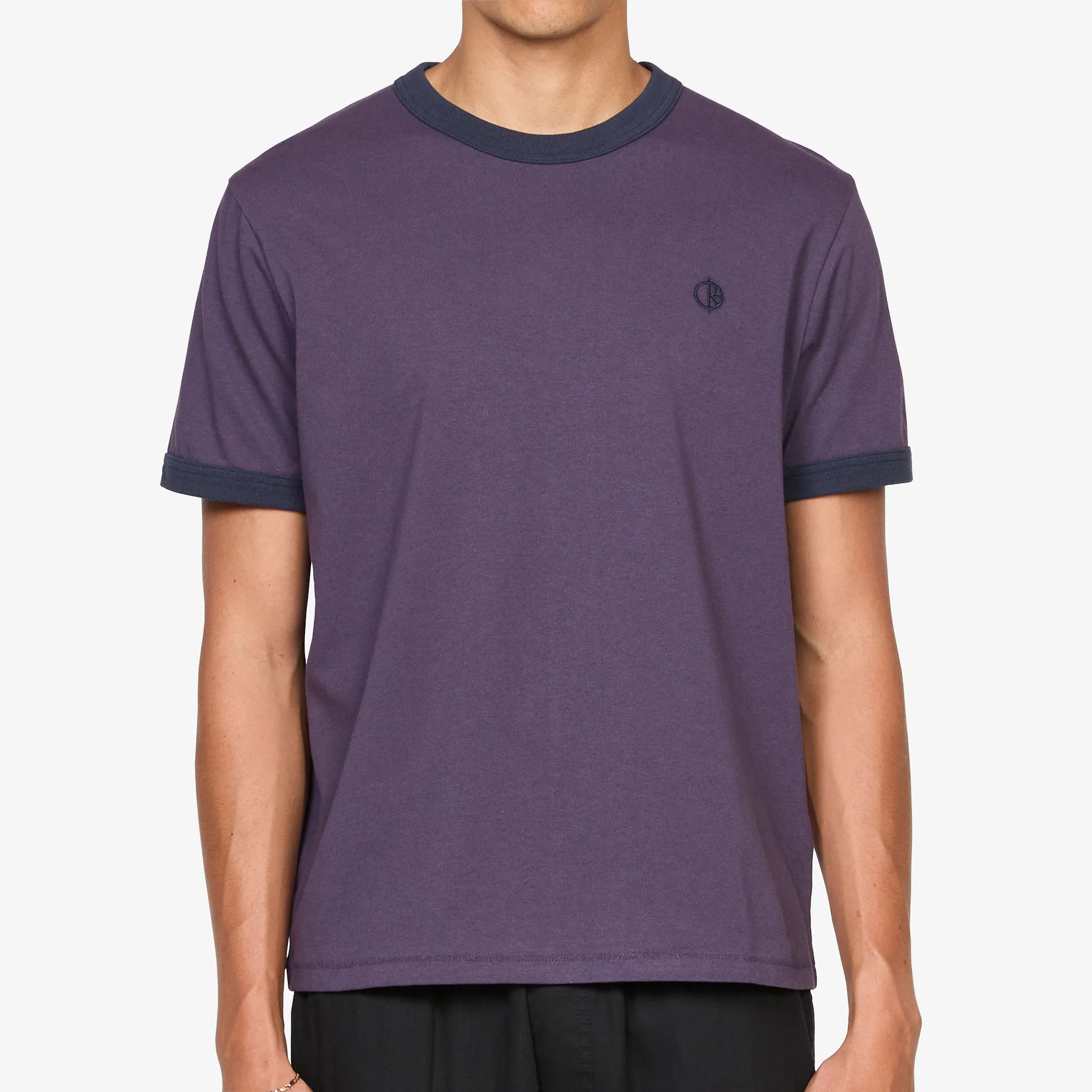 Ringer T-Shirt Dark Violet | Navy - Image 3