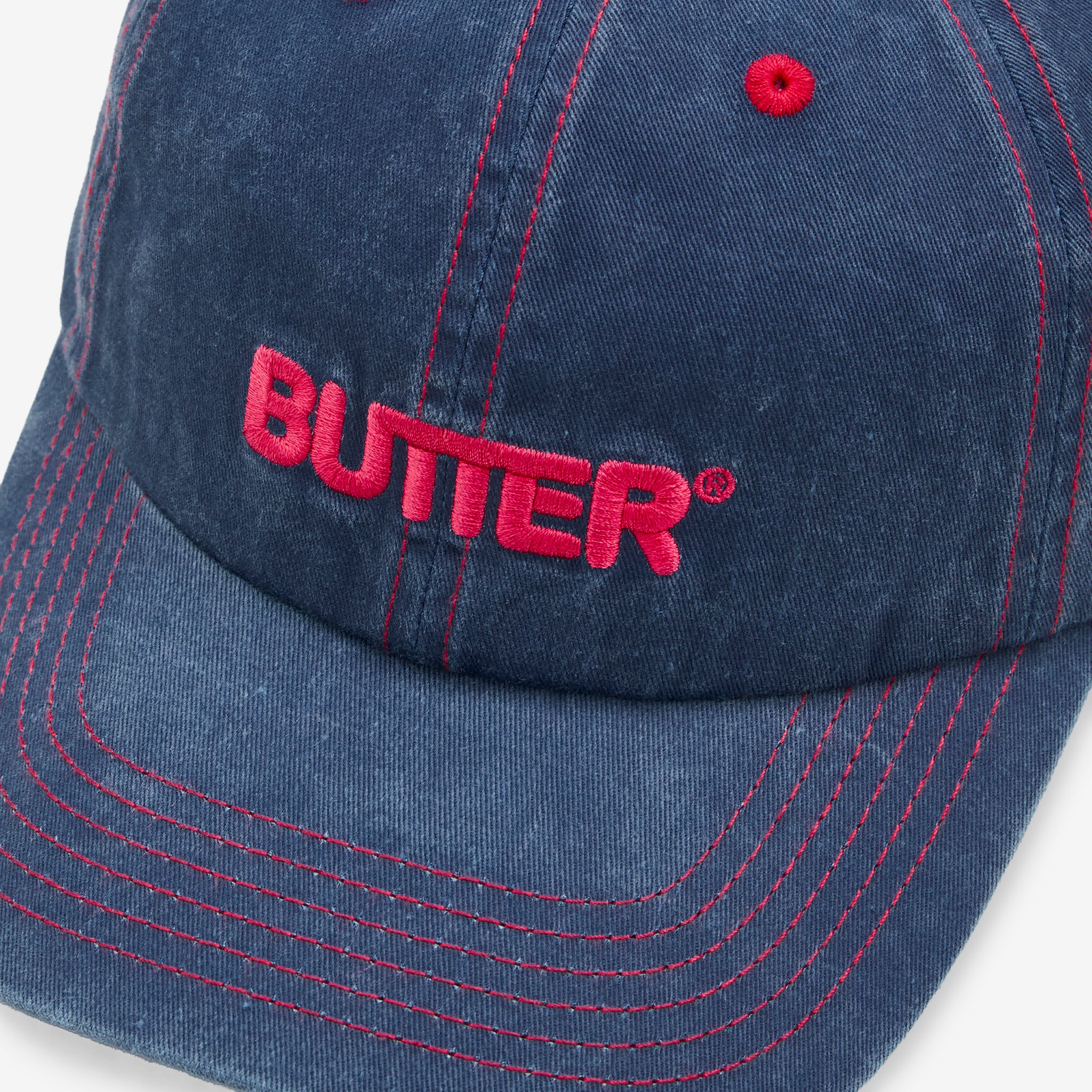 Rounded Logo 6 Panel Cap Washed Navy - Image 2