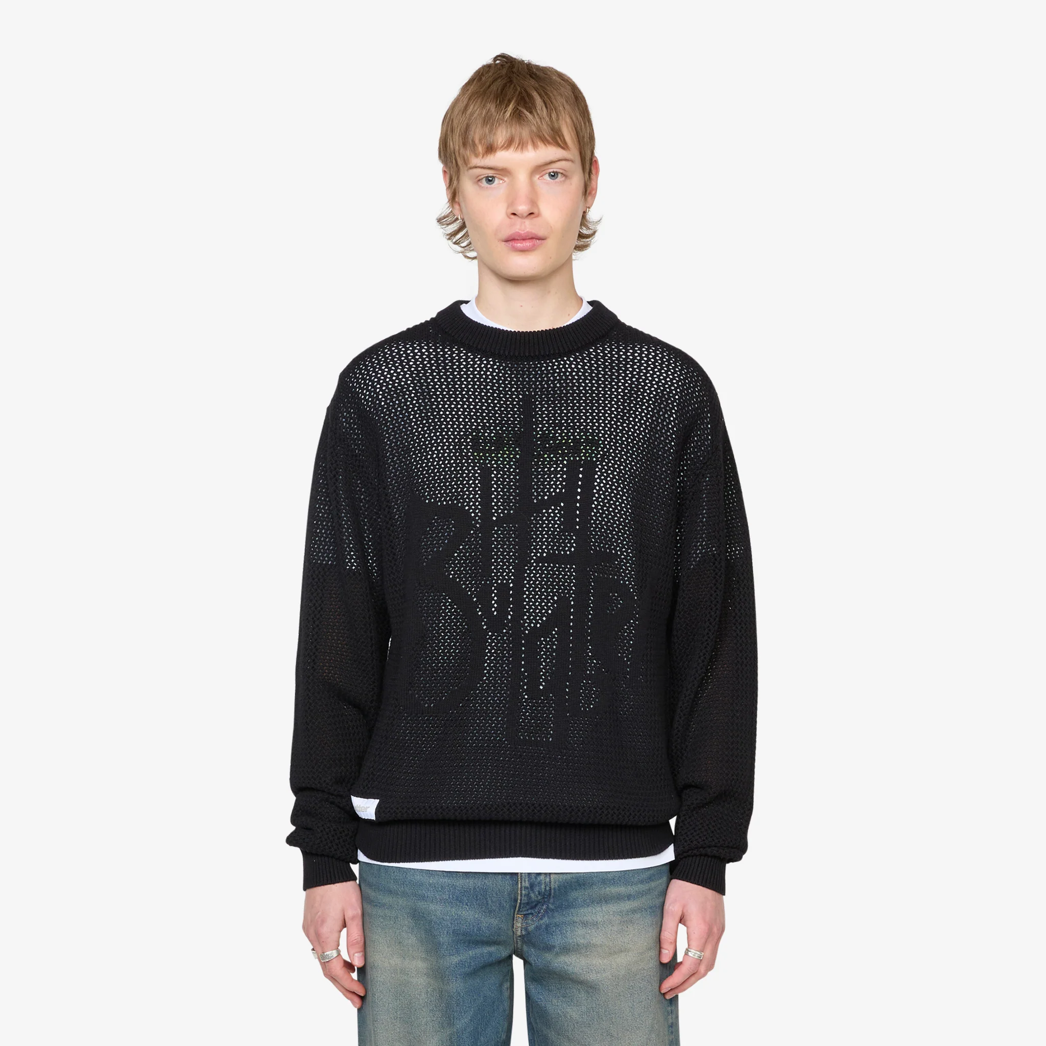 Scribble Knit Sweater Black