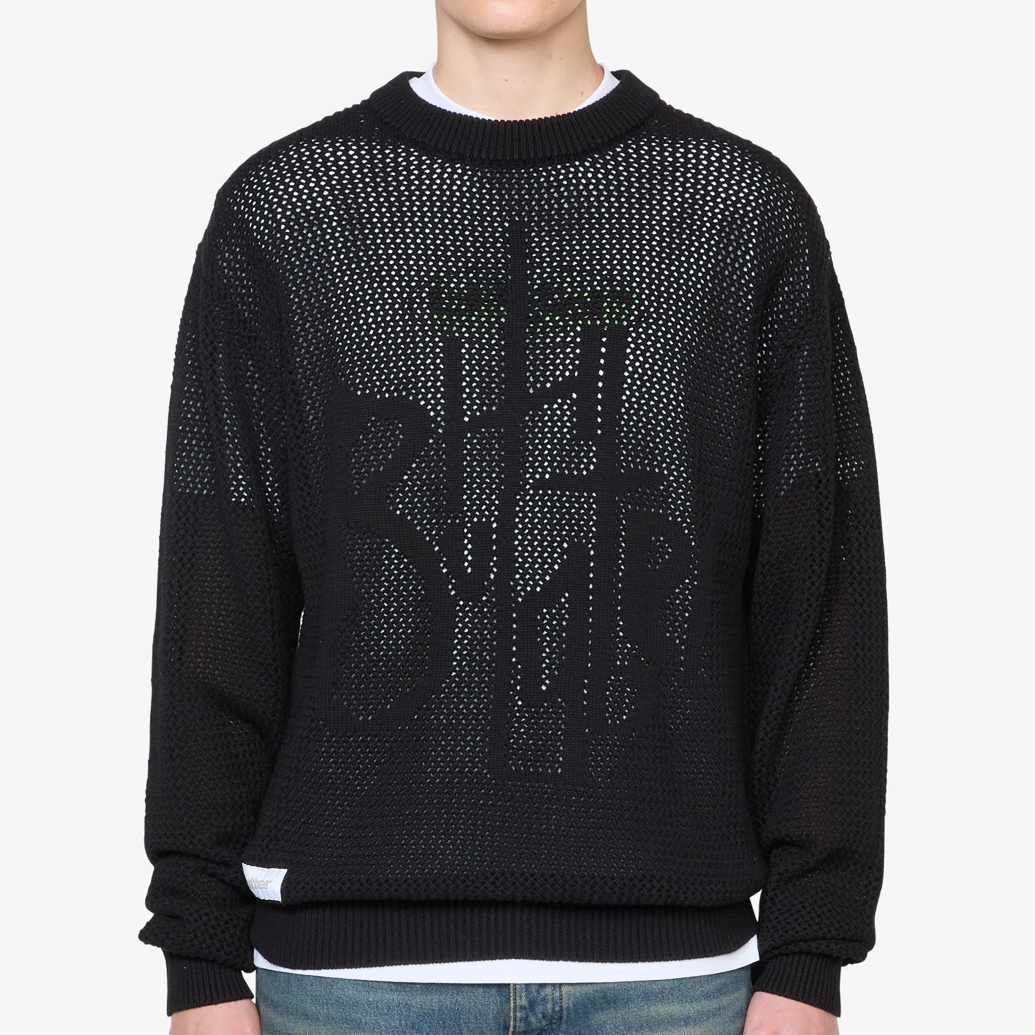 Scribble Knit Sweater Black - Image 4