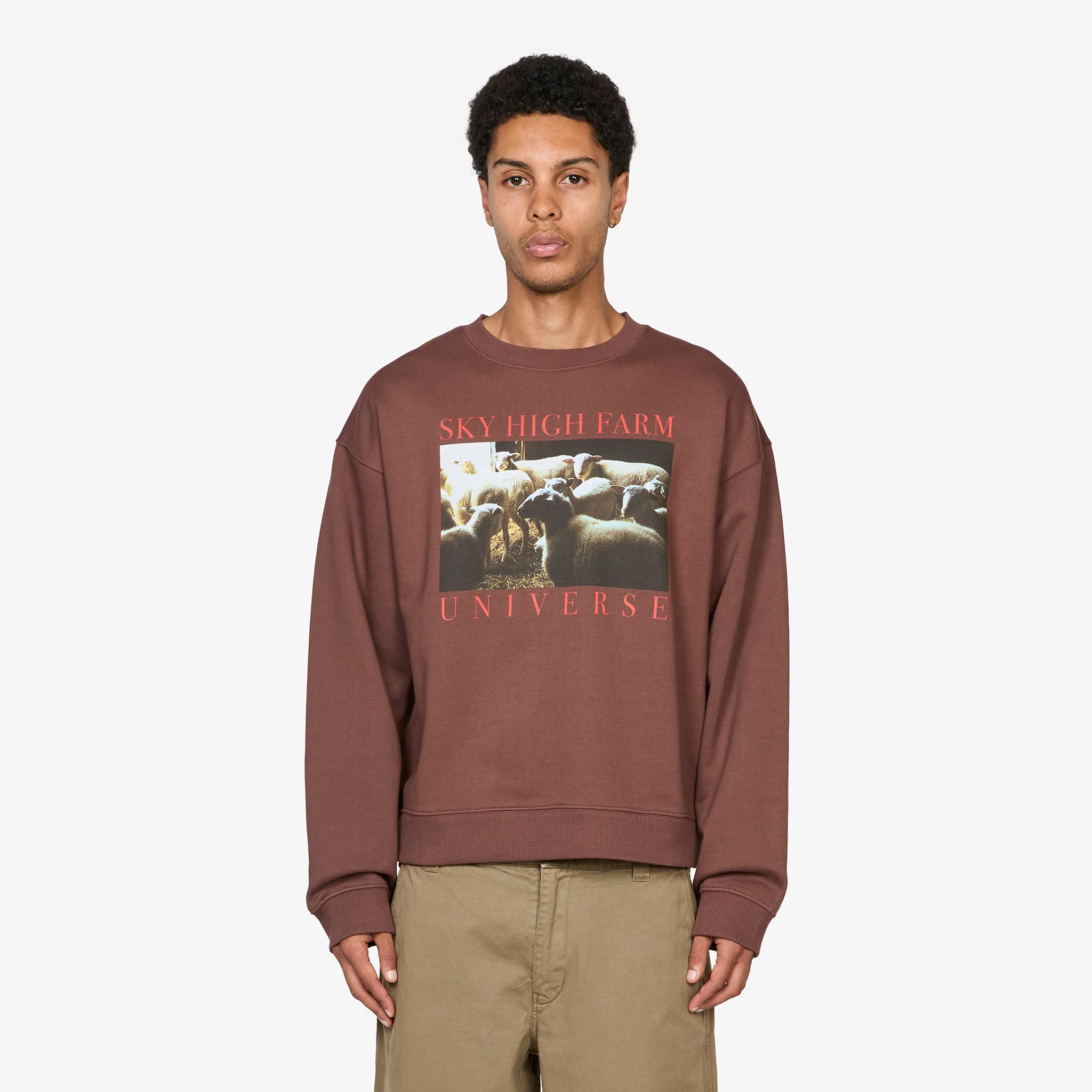 SHF Universe Sheep Crewneck Brown