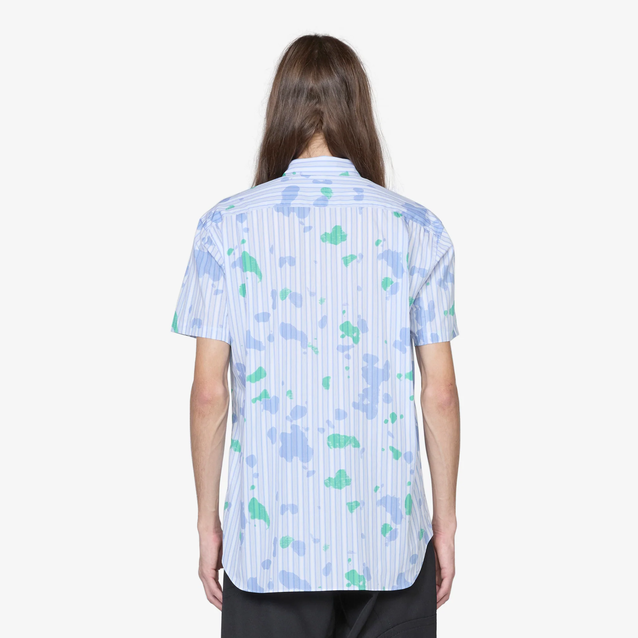 Short Sleeve Spray Paint Shirt Stripe - Image 7